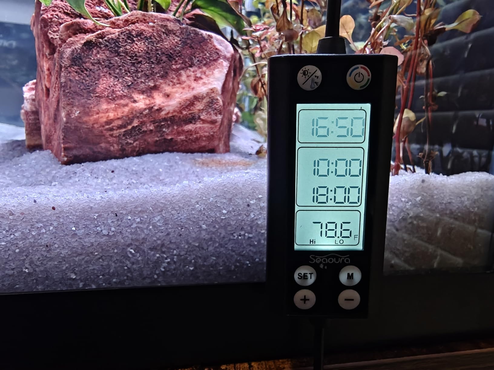 SEAOURA WRGB DIY Aquarium Plant Light with Temp Alarm for 30-36in Fish Tank, High PAR Full Spectrum, 9 Colors+20 Dimming, 3 Timers+Memory, Temp Alarm, Adjustable Bracket, Aluminum Shell (SR-659) customer photo 1