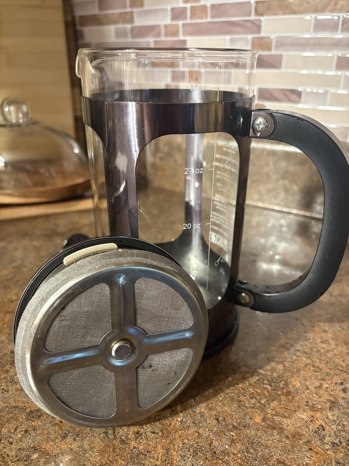 Veken French Press Coffee Maker, 34oz 1L, Thickened Glass Stainless Steel Brewer, Cold Brew Pot customer photo 2