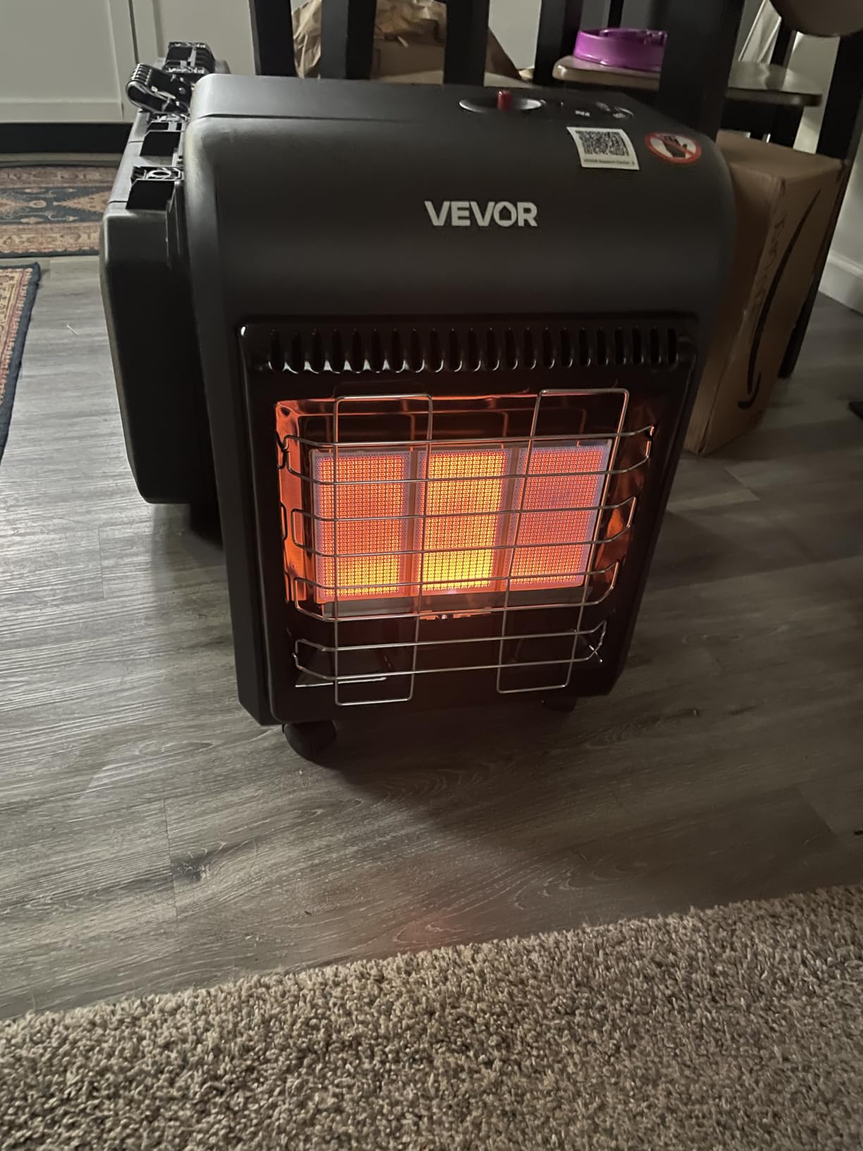 VEVOR Propane Heater, 6000 to 18000 BTU Propane Cabinet Heater with 3 Modes Temp Settings & Tip-over Protection, Garage Radiator Heat up to 450 Sq.Ft, for Camping,Garage, Patio,Indoor/Outdoor customer photo 2