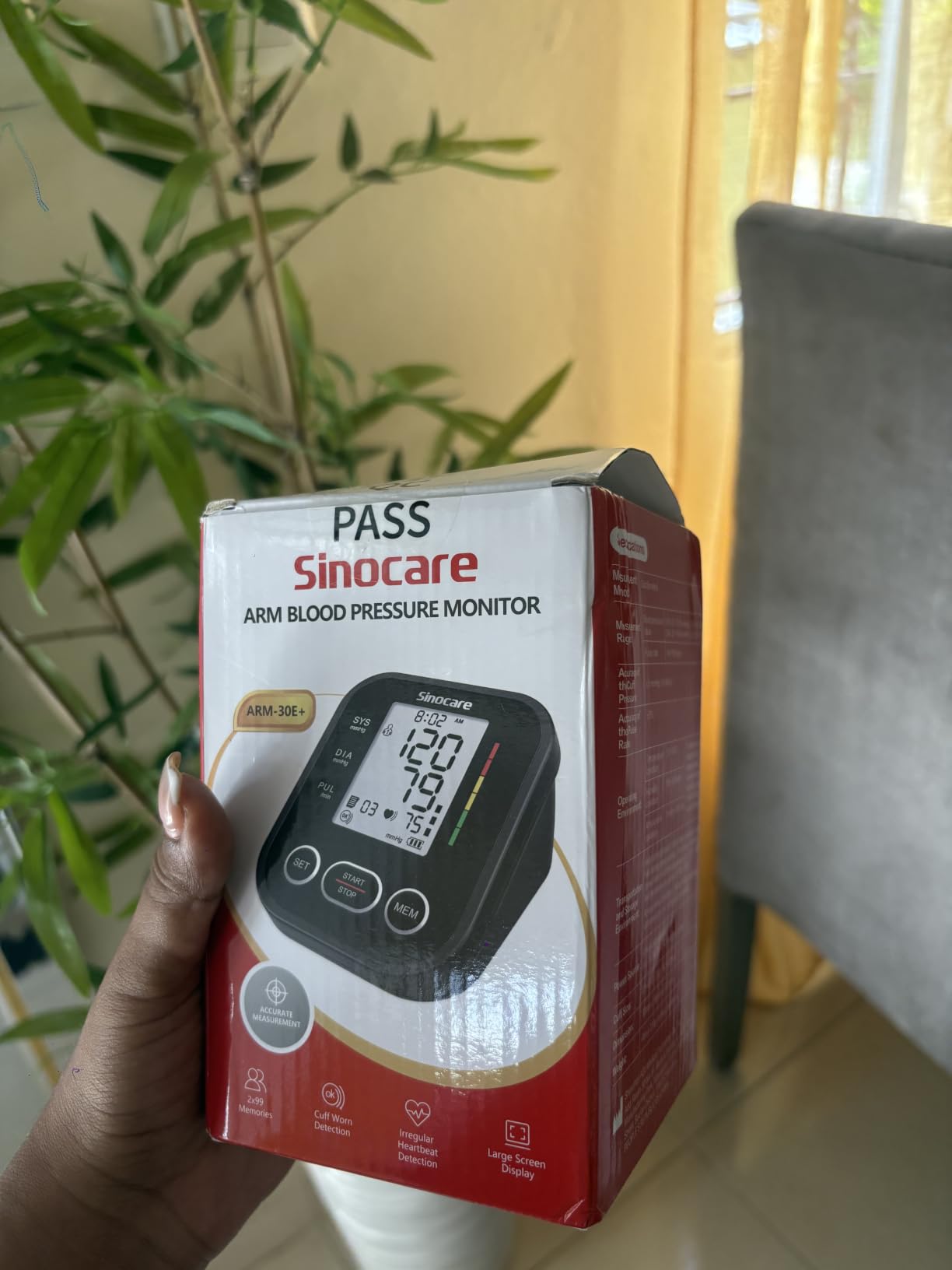 Sinocare Blood Pressure Monitor, Upper Arm Blood Pressure Monitors for Home Use, Adjustable Arm Cuff 8.6
