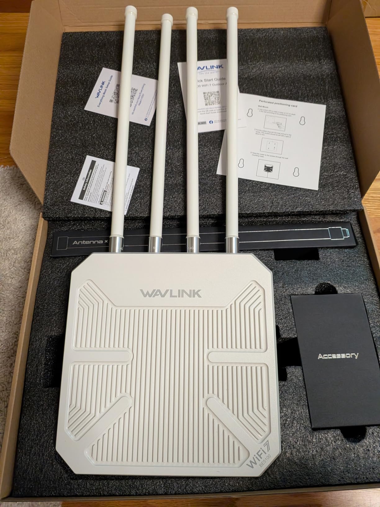 WAVLINK WiFi 7 BE5100 Outdoor WiFi Extender, Dual Band Long-Range Outdoor WiFi Repeater|Access Point|Mesh Router, POE Powered | IP67 Waterproof | 4 x 8dBi Antennas, 2.5 Gbps Ethernet, Up to 2800 sq.ft customer photo 1
