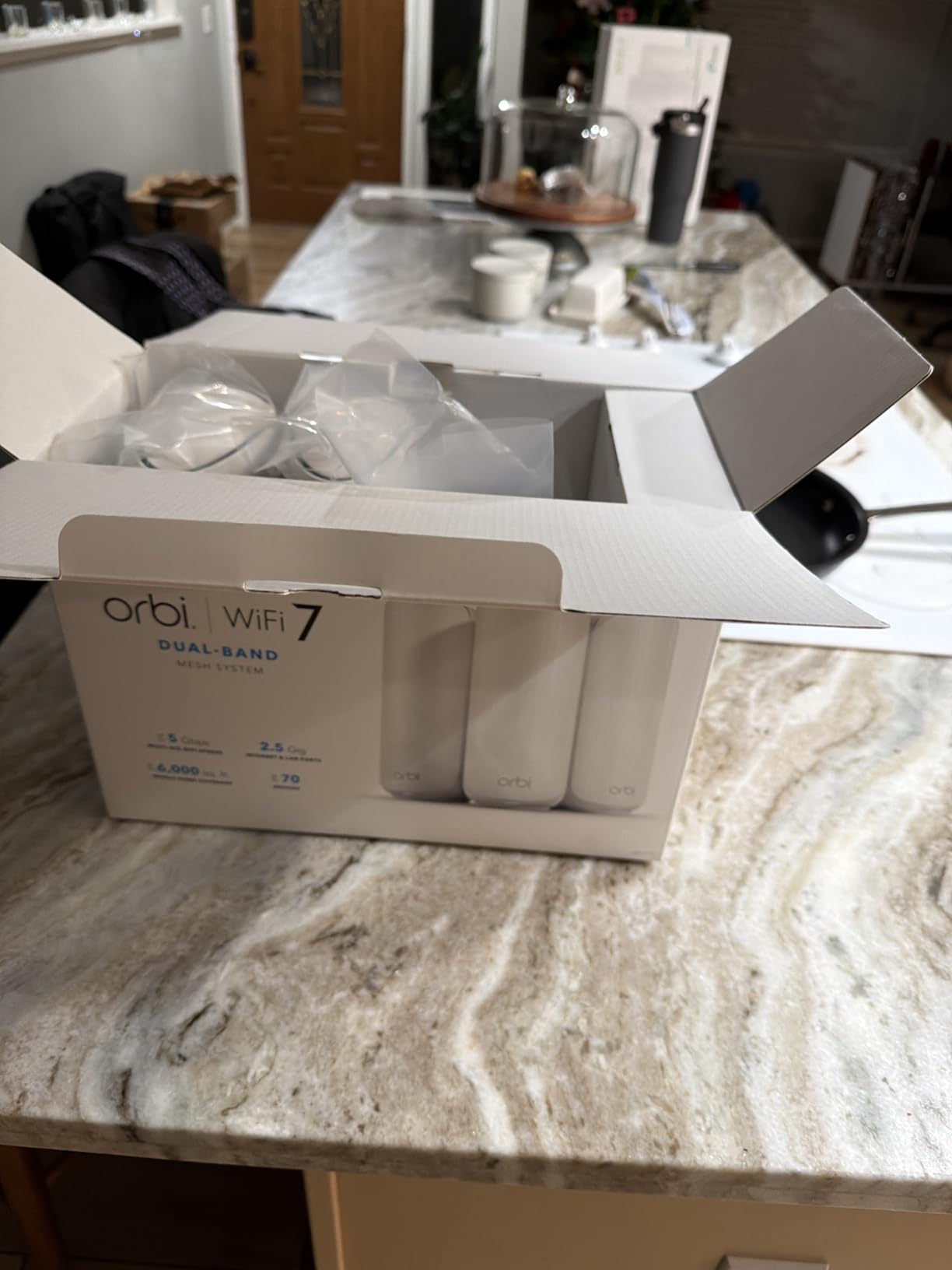 NETGEAR Orbi 370 WiFi 7 Mesh System (RBE373, 3-Pack) - Dual-Band, Up to 6,000 sq ft, 5 Gbps, 70 Devices, 2.5 Gig Internet Port, Security Features customer photo 1