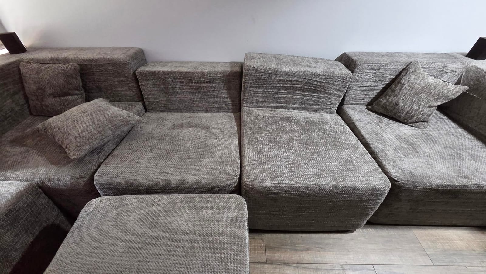 MONVANE Modular Sectional Cloud Couch for Living Room - 130 inch 6 Seater Convertible Chenille Couches Set with Ottoman, No Assembly Compression Sofas, Comfy Floor Sofa with Memory Foam, Grey customer photo 2