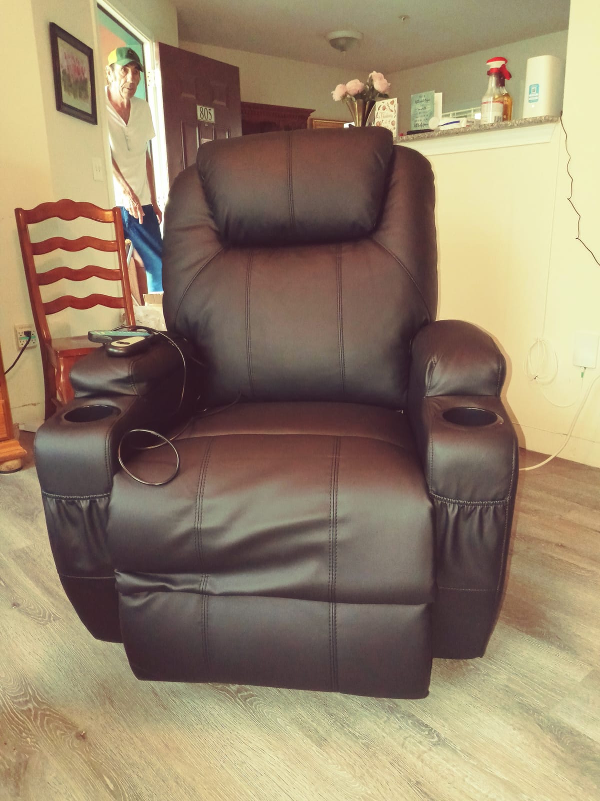 Flamaker Power Lift Chair Massage Recliner Chairs for Elderly | Ergonomic Lift Recliner Design with Cup Holders & Side Pockets, Remote Control (Gray) customer photo 2