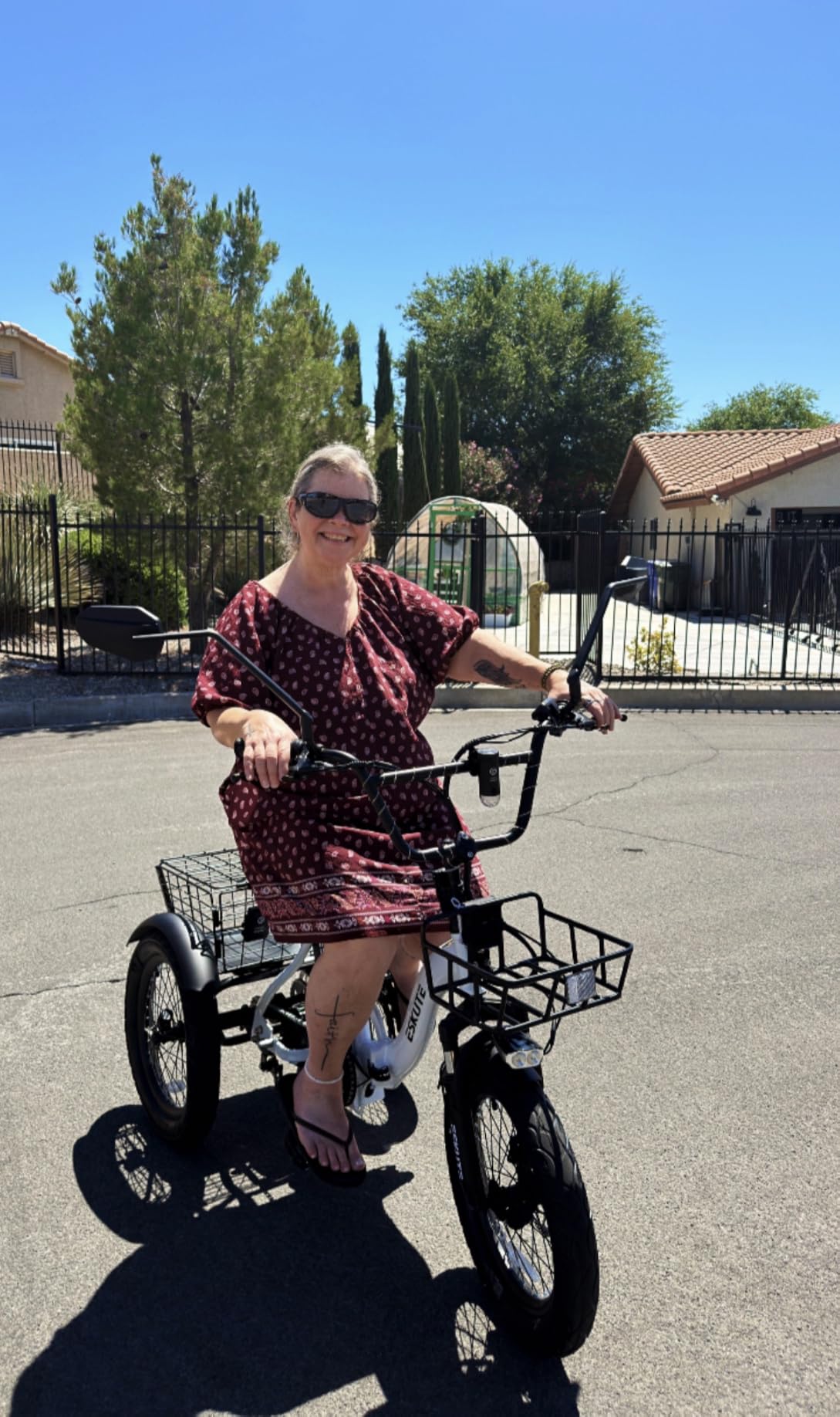 ESKUTE E Trike Electric Bike, Peak 1200W Brushless Motor Folding Trike 18X3.0 Fat Tire Ebike, 624Wh Removable Battery, Step-Thru 3 Wheel Electric Bicycle, Up to 55 Miles, 18MPH+ Tricycle for Adults customer photo 2