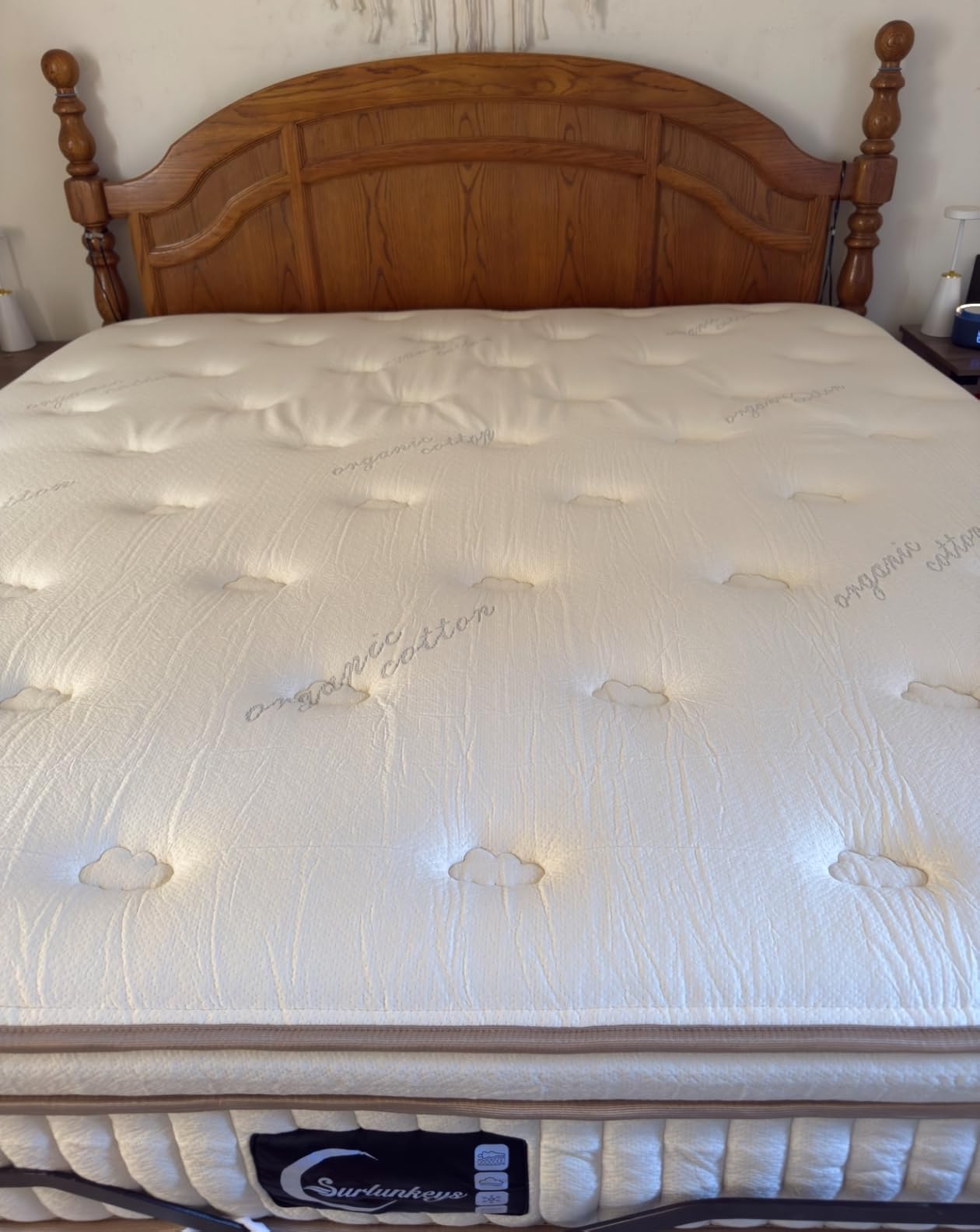 Organic Mattress Queen Size - 14 Inch Hybrid Mattress | With Gel Foam Medium to Firm for Hot Sleepers, Enhanced Edge Support customer photo 2