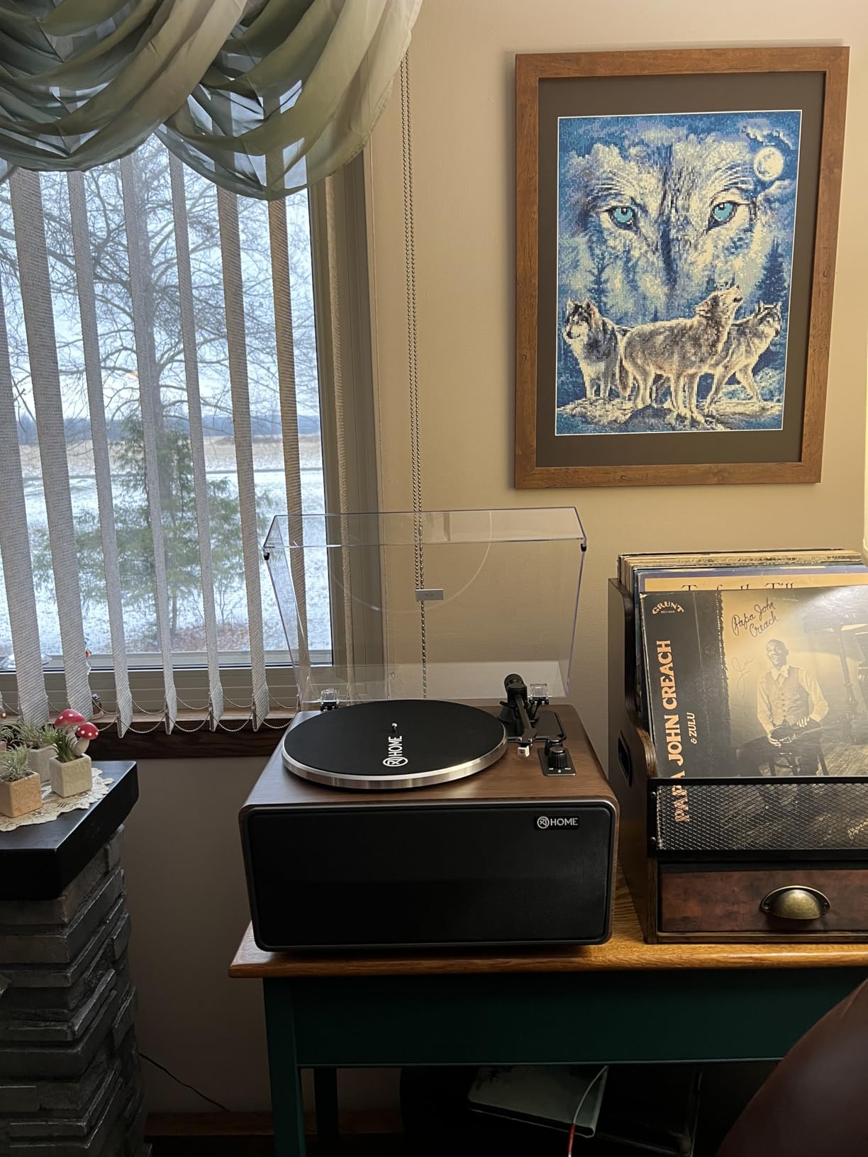 Vinyl Record Player with Speakers, Bluetooth, AT-3600L, 33/45RPM, AUX/RCA | All in One Vinyl Turntables with 4 Treble/Bass Stereo Speakers, HiFi Turntables, Phono Preamp, 2-Speed, AUX in/RCA Out customer photo 2