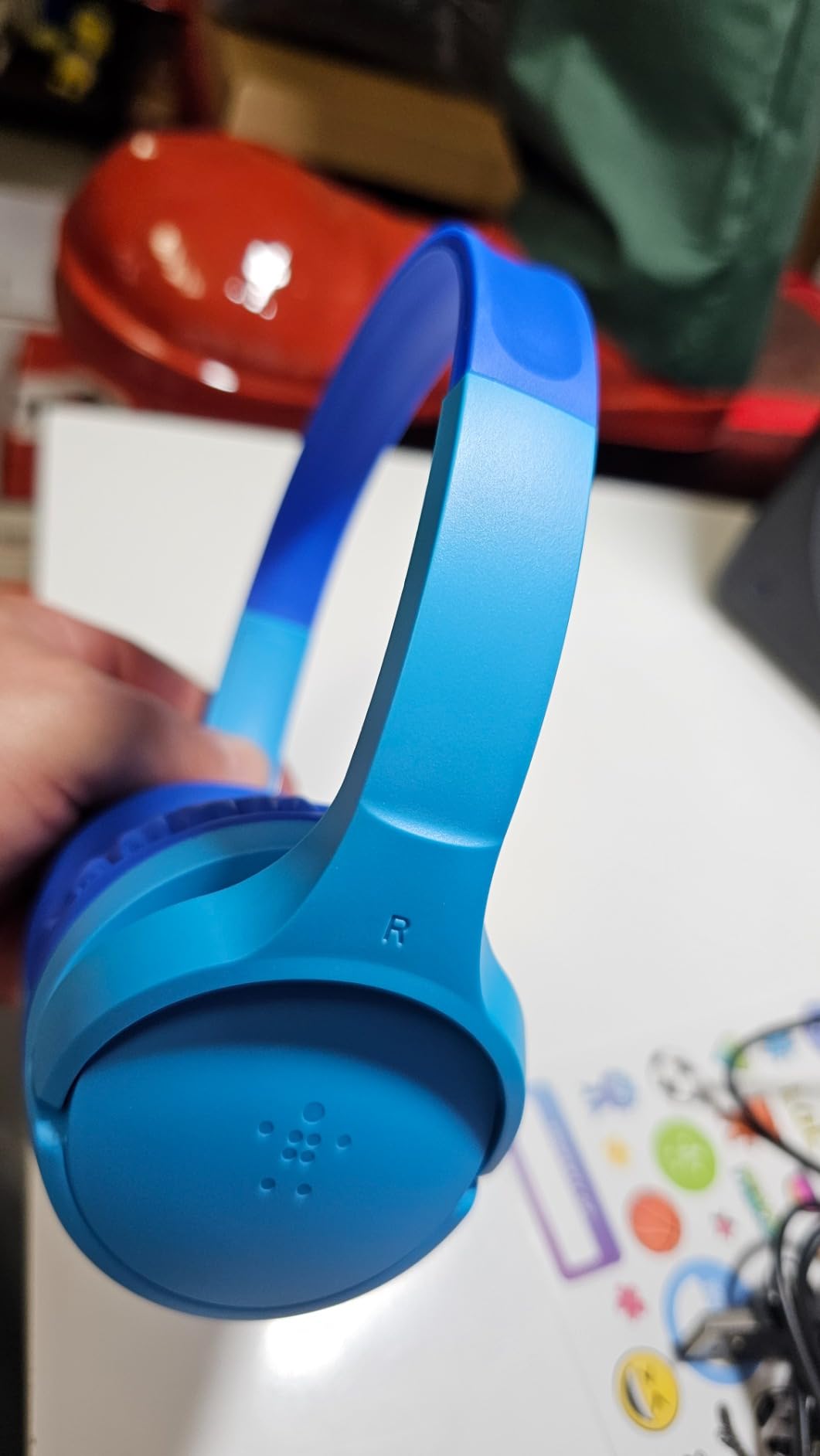 Belkin SoundForm Mini Bluetooth Kids Headphones, On Ear, 30H Battery Life | Toddler headphones, 85dB volume limiter, built-in mic, wired connection option, iPad, Android tablet, school customer photo 1