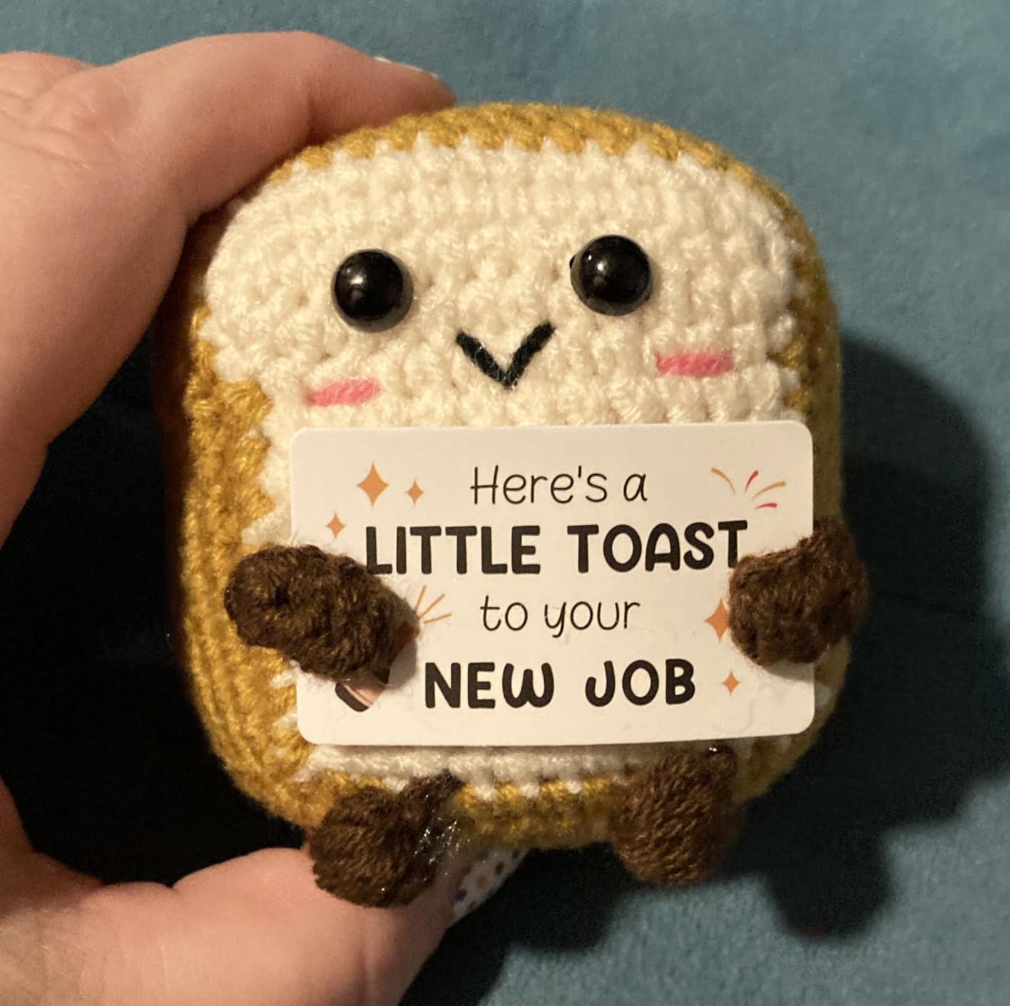 Funny Engagement Gifts for Couples, Bride and Groom, Handmade Positive Crochet Toast Plush for Wedding Gifts, Engagement Gift for Mr & Mrs - Cute Home Decor & Card Alternative customer photo 1