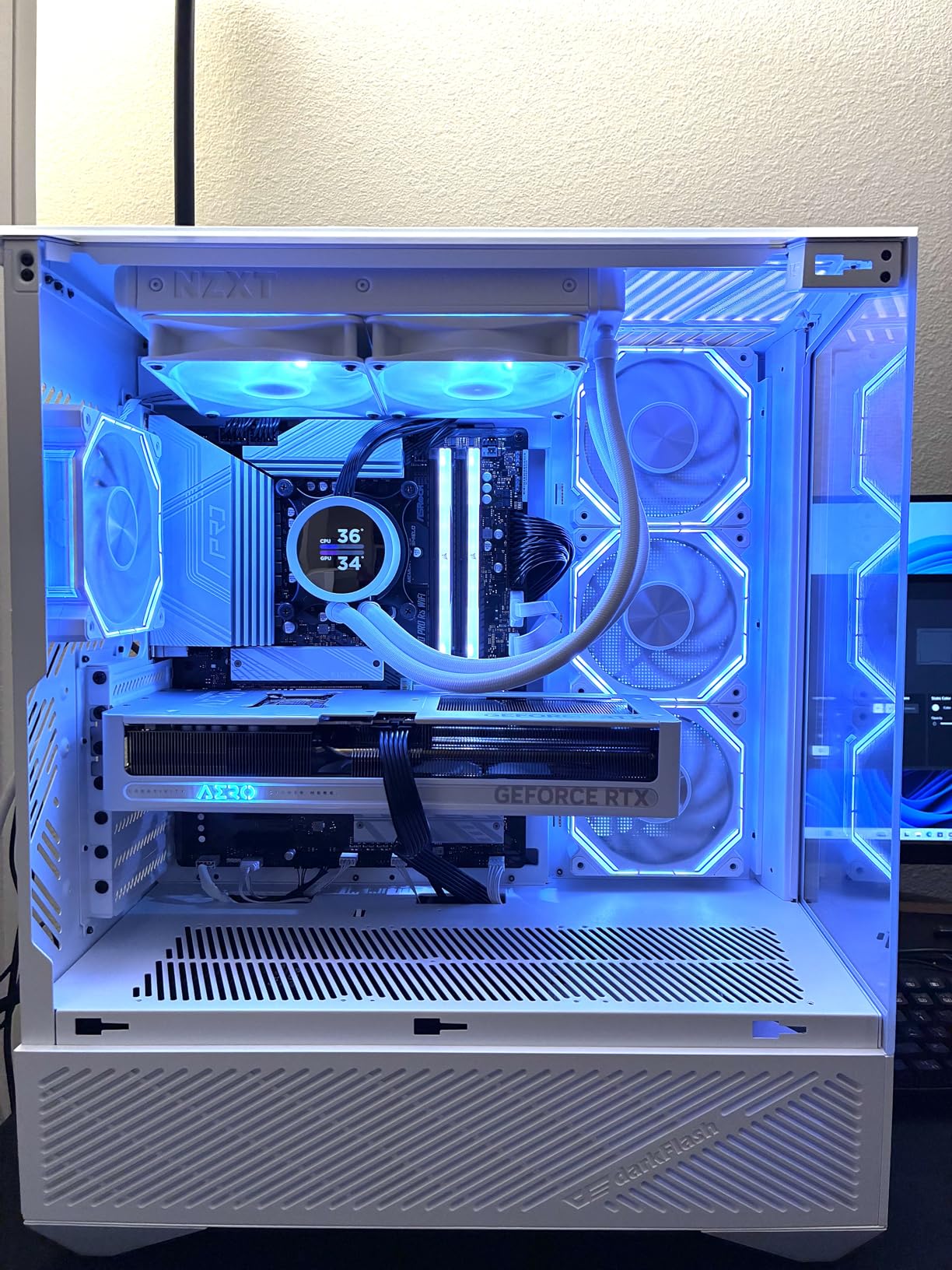 darkFlash DY460 ATX Full Tower PC Case, 4 ARGB Fans, High Airflow, Black | 330 Panoramic Glass, 4 ARGB PWM Fans, USB-C 10Gbps, 360mm Radiator, 400mm GPU Clearance, 10-Fan Support customer photo 1