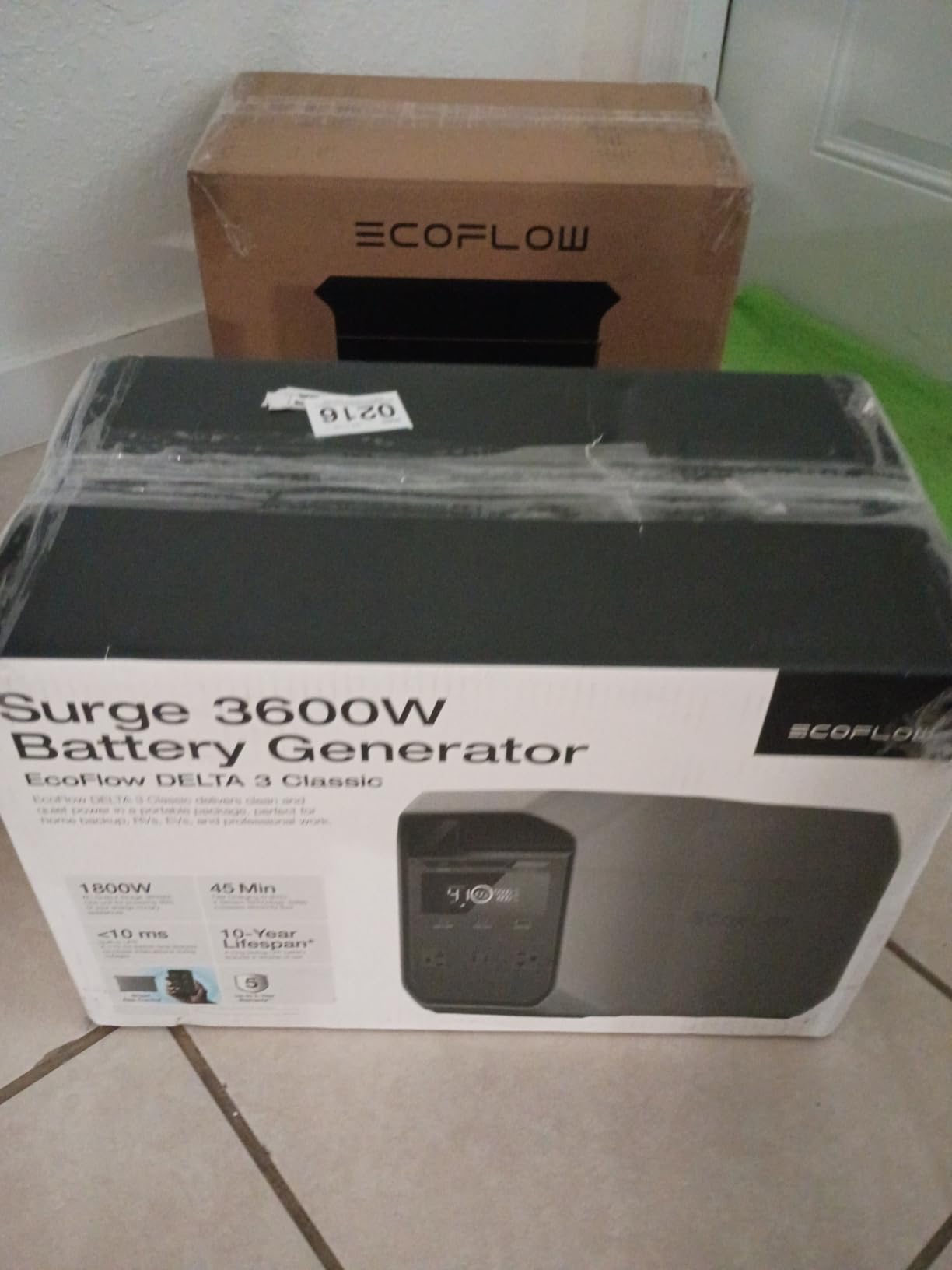 EF ECOFLOW Portable Power Station Delta 3 Classic, 1024Wh 1800W AC, 3600W Surge, 1 Hr Fast Charge, 100W USB-C Output, LiFePO4 Battery, 10ms UPS Solar Generator for Home Backup, Camping & RVs customer photo 2