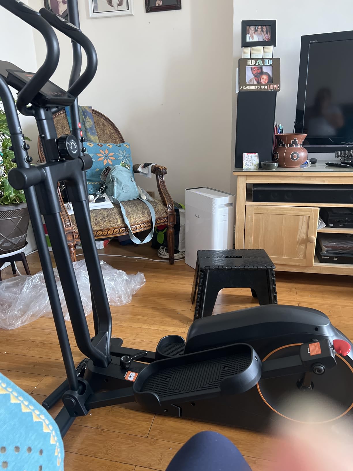 YOSUDA Foldable Elliptical Exercise Machine for Home, 15IN Stride Compact Folding Elliptical Training Machine Only 2 sq ft for Small Spaces, Elliptical Cross Trainer with 16 Magnetic Resistance Levels customer photo 1