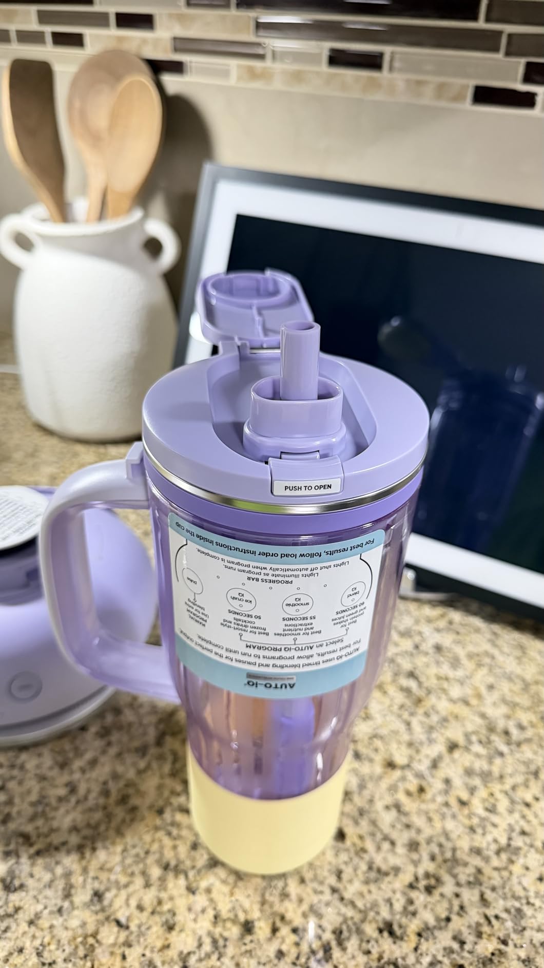 Ninja BlendBOSS Personal Blender, 26oz Tumbler, 1200PW, Cyberspace, DB351CY | 1200-peak-watt BlendBOSS crushes ice to snow. 26-oz leakproof tumbler, chug spout & detachable straw. Dishwasher safe. customer photo 1