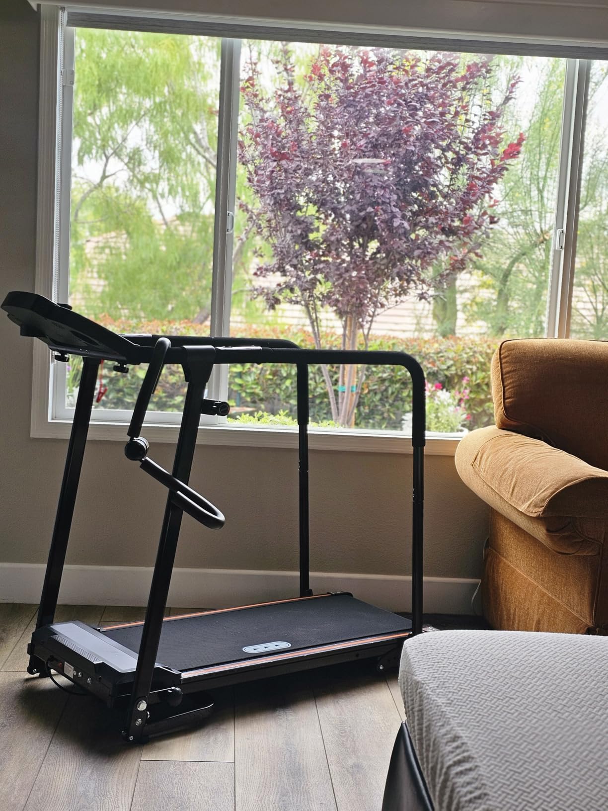 Redliro Treadmill for Seniors with Long Handrails - Walking Treadmill | 0-2% Incline, 300 lbs Capacity, Foldable for Home Small, Auto Lube, Mute & Handrail Button, Elder Recovery, Cup Phone Holder customer photo 2