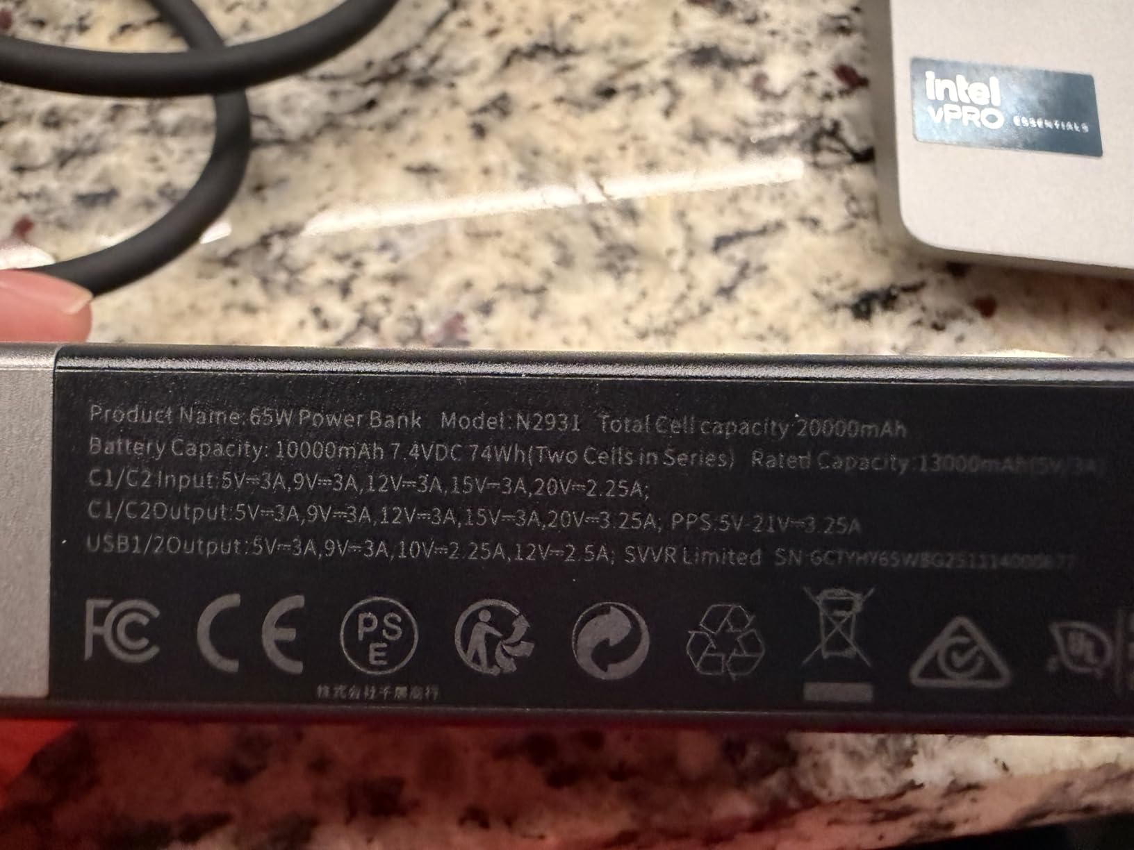 NOBIS Portable Charger 20000mAh 65W Power Bank Fast Charging | 2C+2A Battery Pack with Digital Display, Dual USB-C Fast Charging for Laptop, Phone, Tablet customer photo 2