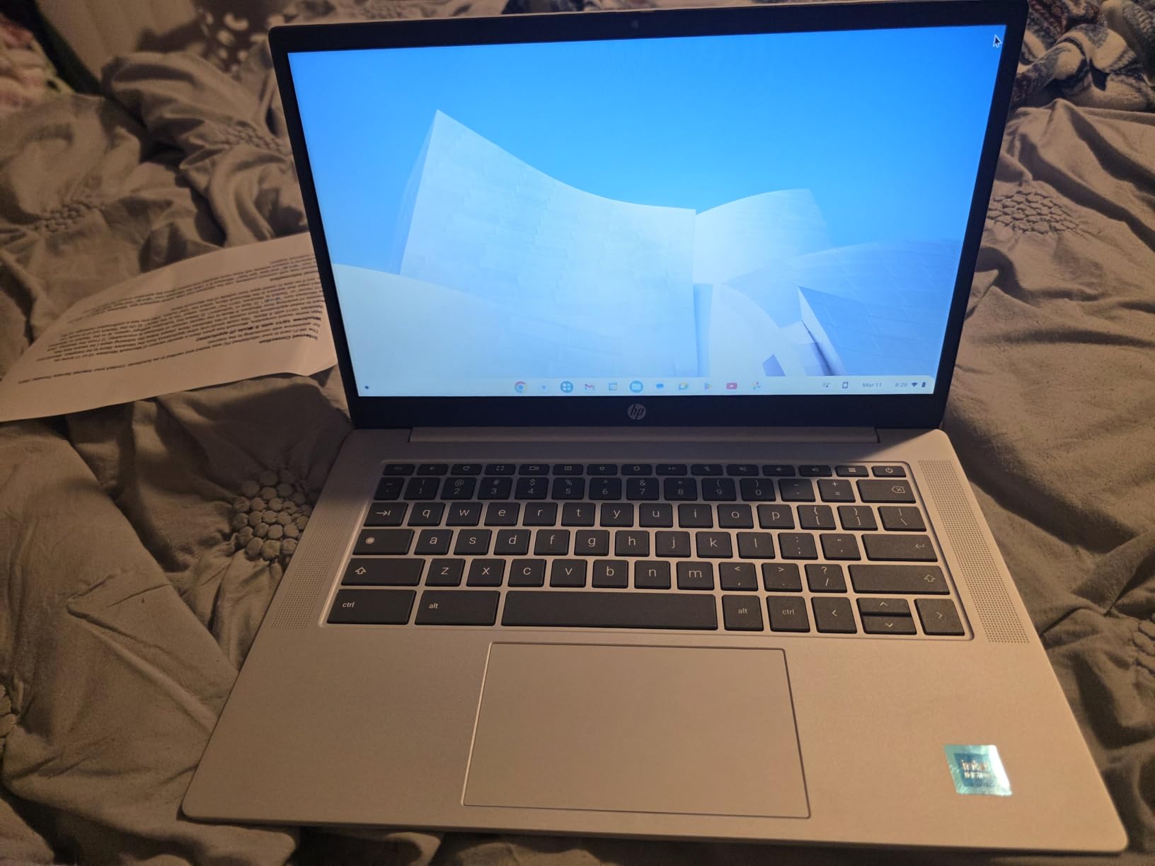 HP 2026 Lightweight Portable Chromebook, 14'' HD IPS Display, Intel Quad-Core N Processor Up to 3.70GHz, 4GB DDR5, 128GB SSD Storage, Ultra-Fast 6th Gen WiFi, Chrome OS, Pastel Silver, Renewed customer photo 1