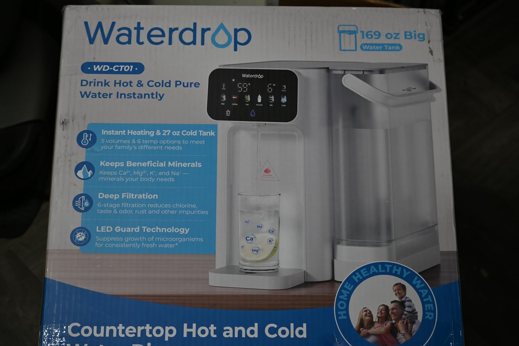Waterdrop CT01 Countertop Water Filter System, Hot and Cold Water Dispenser | 6-Stage Filtration, 5 Temperature, Instant Hot and Cold Water, Touchscreen Control, White customer photo 1
