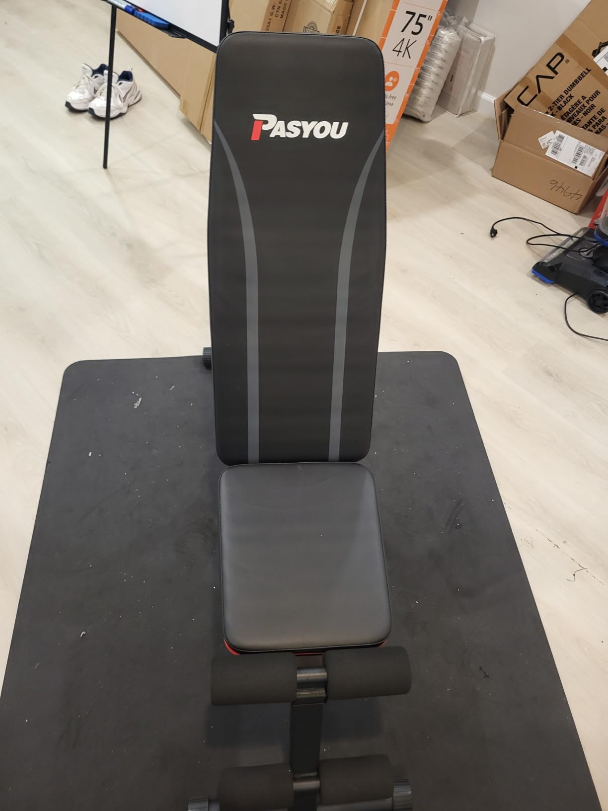 PASYOU Adjustable Weight Bench, Foldable, Incline Decline Flat, Bench Press with 660LBS, 95% Pre-Assembled, Compact Workout Bench Full Body Strength Training Bench for Home Gym, Wider Seat customer photo 1