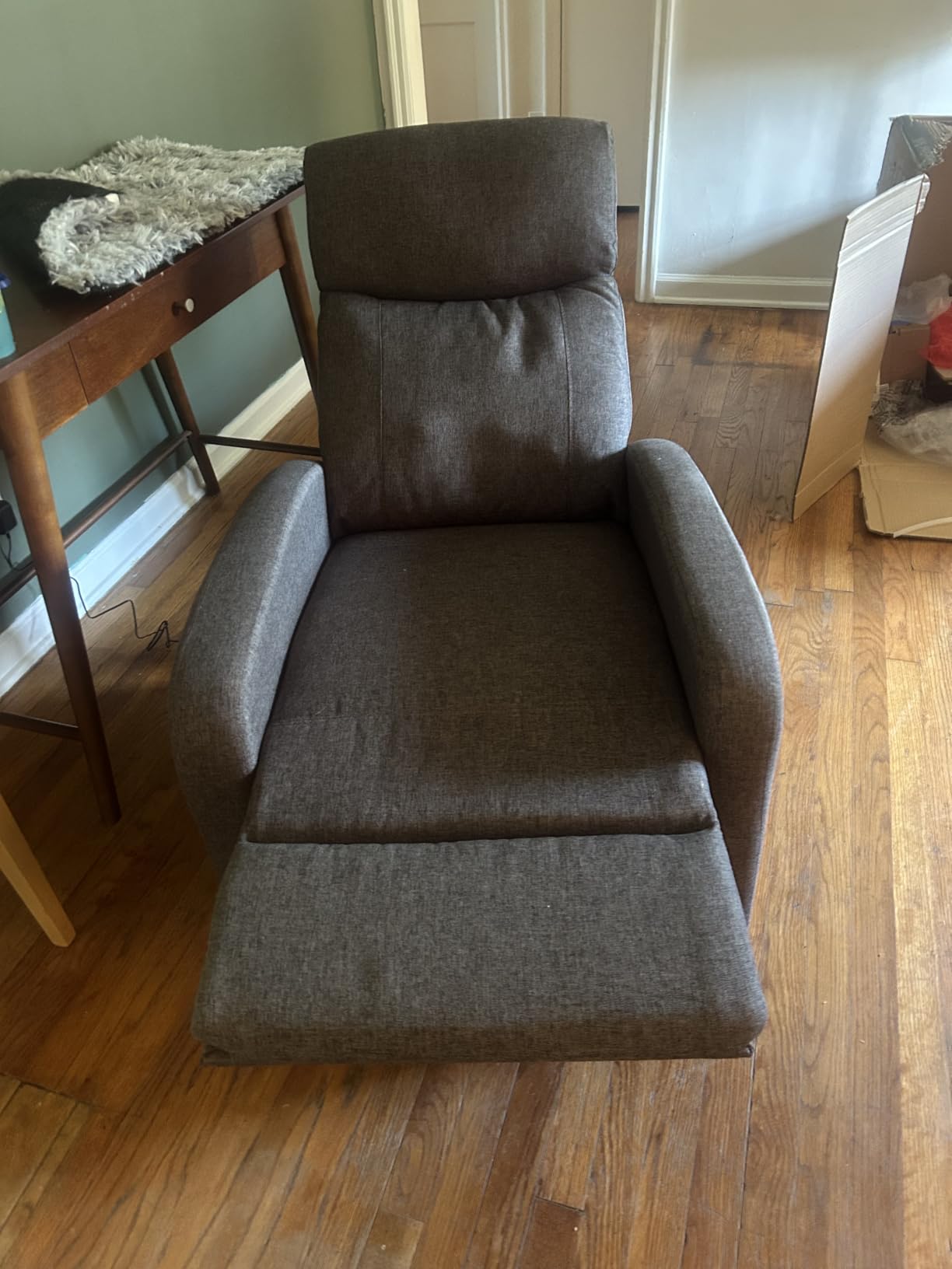 Sweetcrispy Massage Recliner Chair for Adults, Adjustable Home Theater Seating with Lumbar Support for Living Room, Modern Fabric Reclining for Small Space, Grey customer photo 1