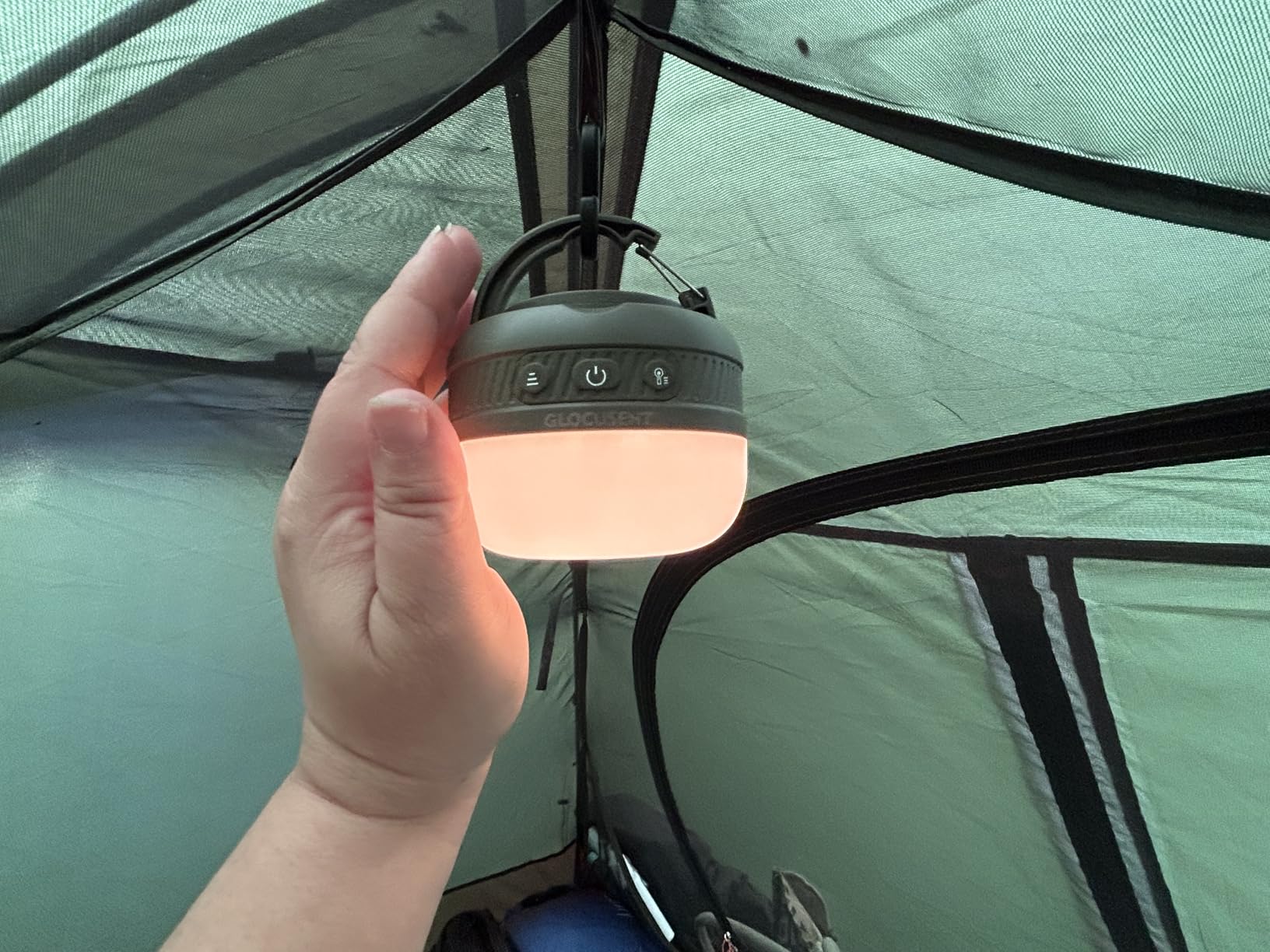 Glocusent 400H Camping Lantern, 5000mAh Rechargeable Lantern, Solar Pocket | Led Camping Lantern with 5 Brightness 3 Modes, IPX5 Waterproof, Pocket Lanterns for Power Outages, Emergency Light, Camping customer photo 2