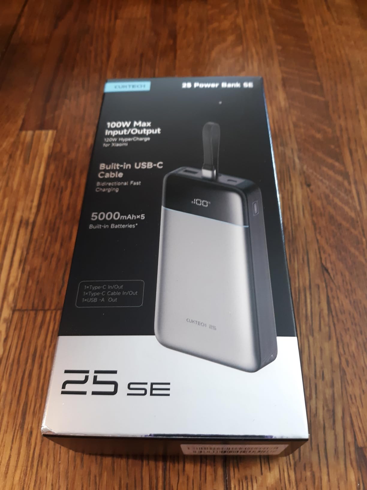 CUKTECH 25,000mAh Power Bank, 100W Max Portable Charger with Built-in USB-C Cable customer photo 2
