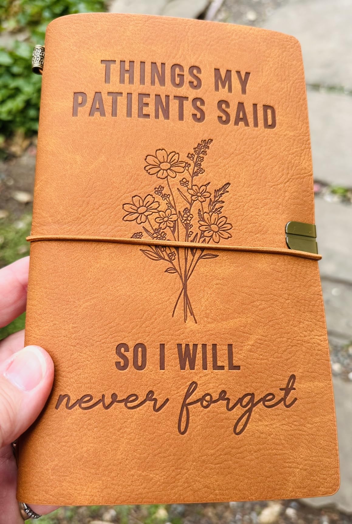 Nurse Gifts, Things My Patients Said Journal Leather Notebook, Nurses Appreciation Graduation Gifts for Women Men, LPN RN Gift for Nurses Week/Day, Nursing Student Gift, Engraved Refillable Notebook customer photo 1
