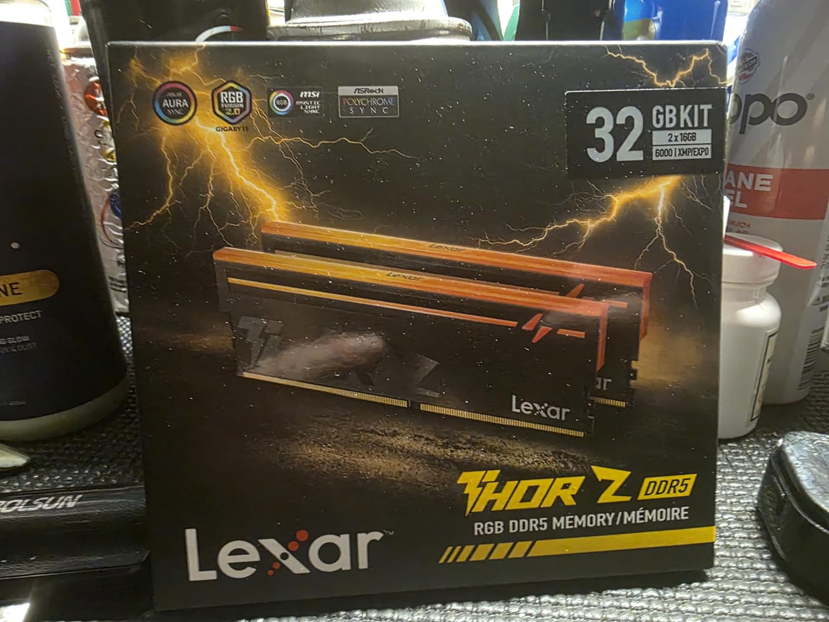 Lexar Thor Z Series RGB DDR5 RAM 32GB Kit (2x16GB) 6000 MHz, DRAM 288-Pin UDIMM Support Intel XMP 3.0 & AMD EXPO, On-die ECC, PMIC, 1.35V, High-Performance PC Computer Memory for Gaming, AI customer photo 1