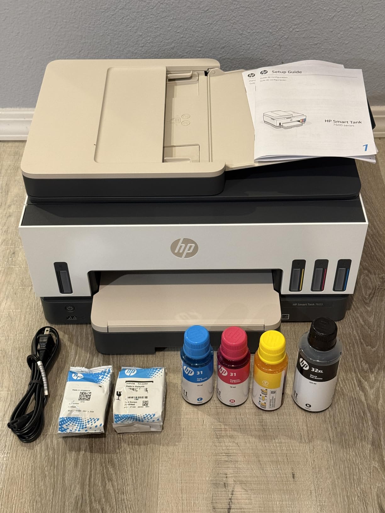 HP Smart Tank 7603 Wireless All-in-One Ink Tank Printer, Scanner, Fax, Copier with up to 3 Years of Ink Included, Best-for-Home Office, Cartridge-Free Refillable, AI-Capable (9B5D1A) customer photo 1