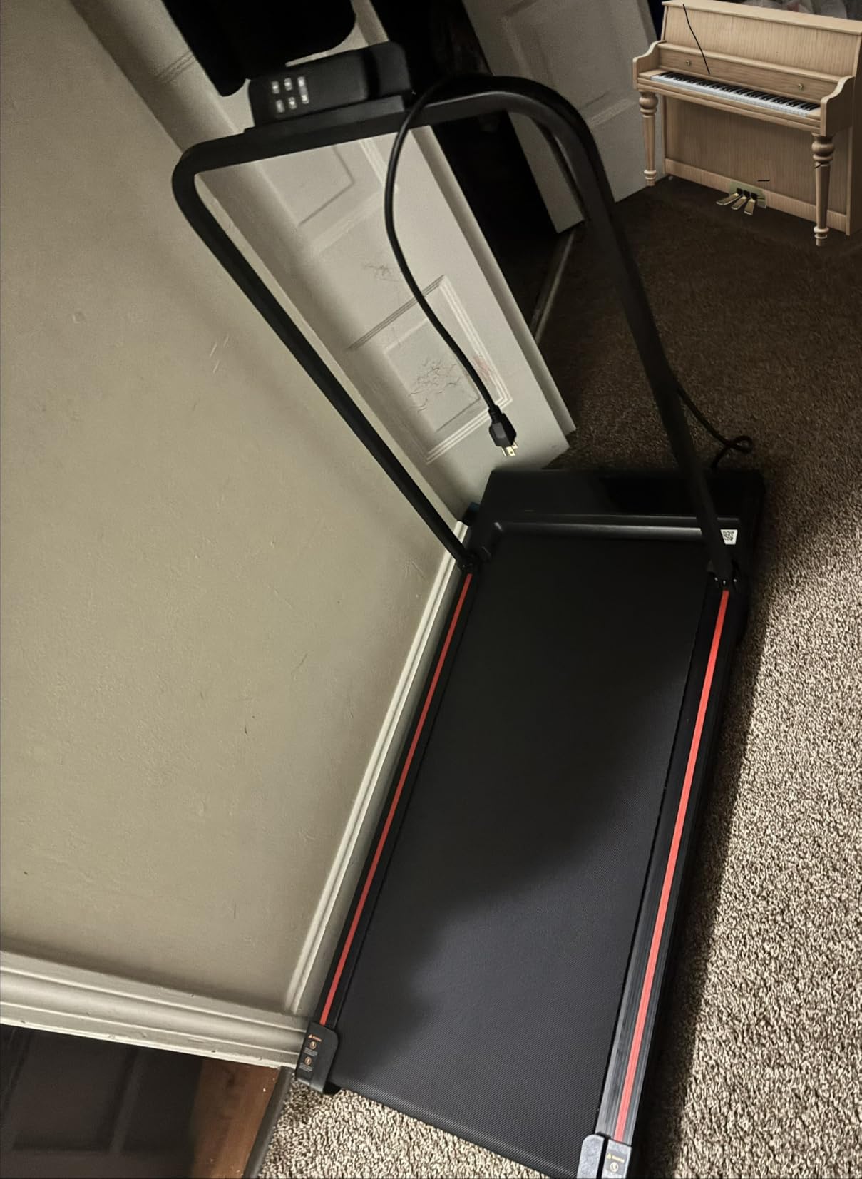 Walking Pad Treadmill for Home - Foldable Treadmills with Handle Bar Mini Portable Walk Pads Under Desk Small Spaces Compact Folding Electric Treadmills Office Walking and Running Machine Terluxra customer photo 2