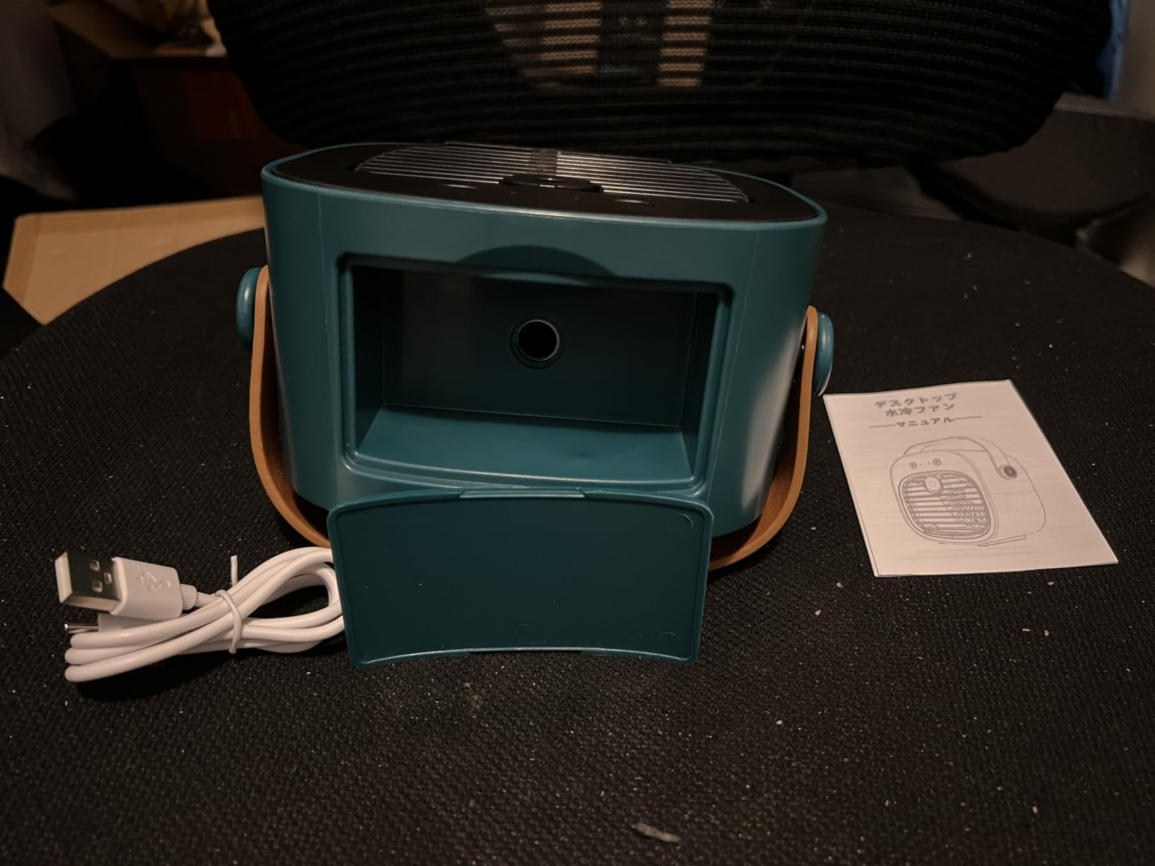 Portable Air Cooling Fan -6000mAh Rechargeable Mini Ice Cooler with 3 Speed Settings, 3.5-15.5 Hours Runtime, Quiet Desk Cooling Fan, Green Personal Air Cooler for Car, Bedroom, Travel, Office, Outdoor customer photo 1