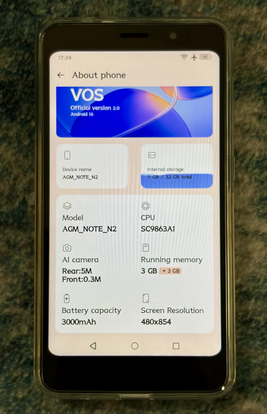 AGM Note N2 Smartphone for T-Mobile ONLY, 4.96