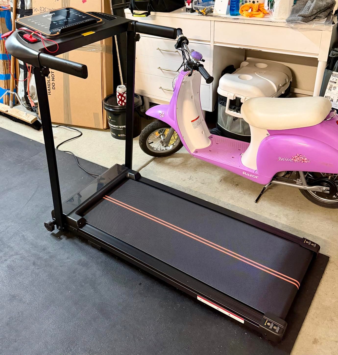 Treadmills for Home Walking Pad - Foldable Treadmill Under Desk with Handle Bar 0.6-6.2 MPH Portable Folding Pads Compact Running Machine Quiet Lightweight customer photo 2