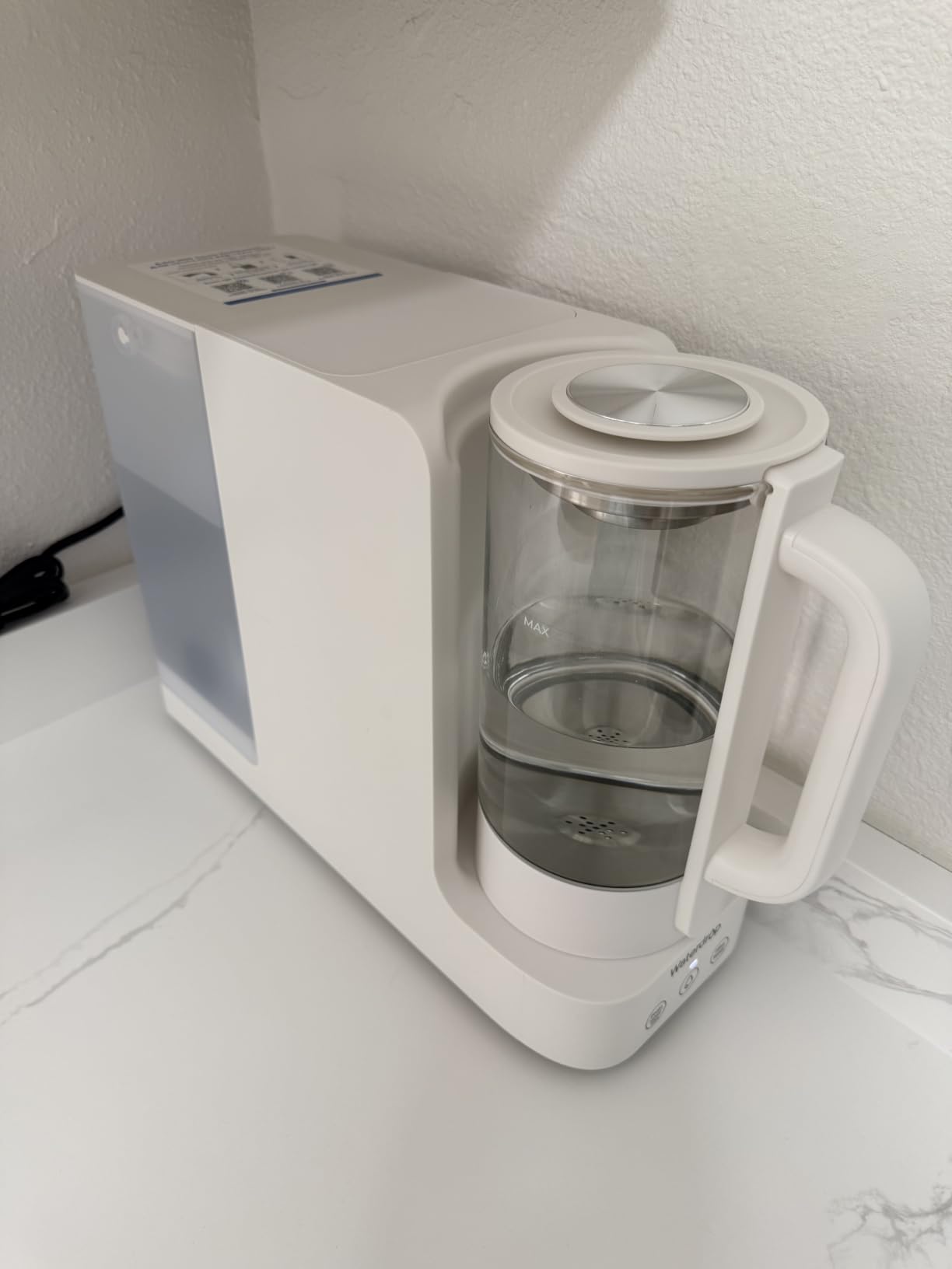 Waterdrop C2SL Reverse Osmosis Water Filter Countertop, Mineral RO System | 7-Stage RO Water Filtration System with Autofill Glass Pitcher, NSF/ANSI 372 Certified, Voice Prompts, 3:1 Pure to Drain customer photo 1