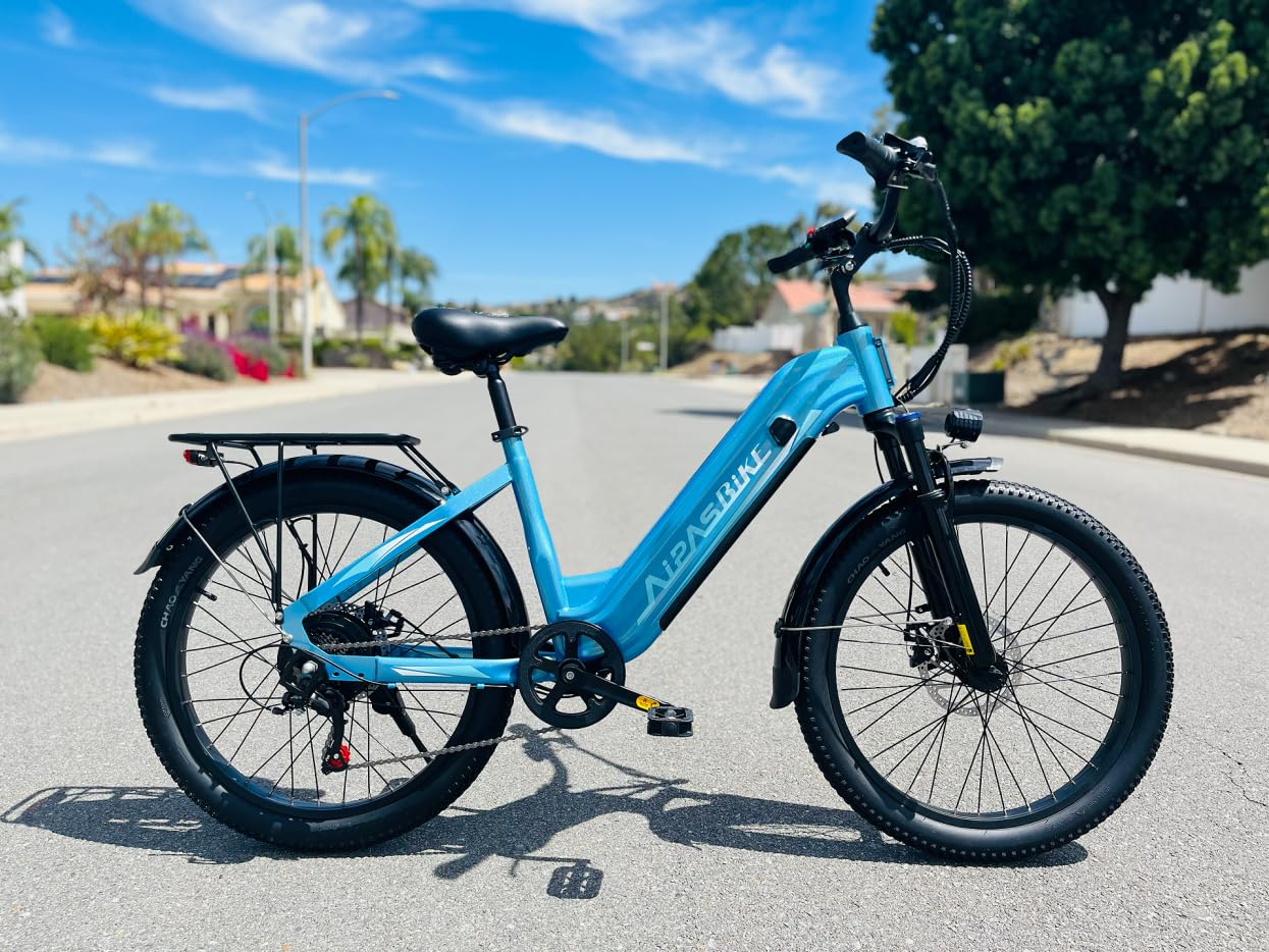 Aipas C1 Max Electric Bike for Adults Commuter, 85 Miles Long Range Ebike with 1100W Peak Motor, 24