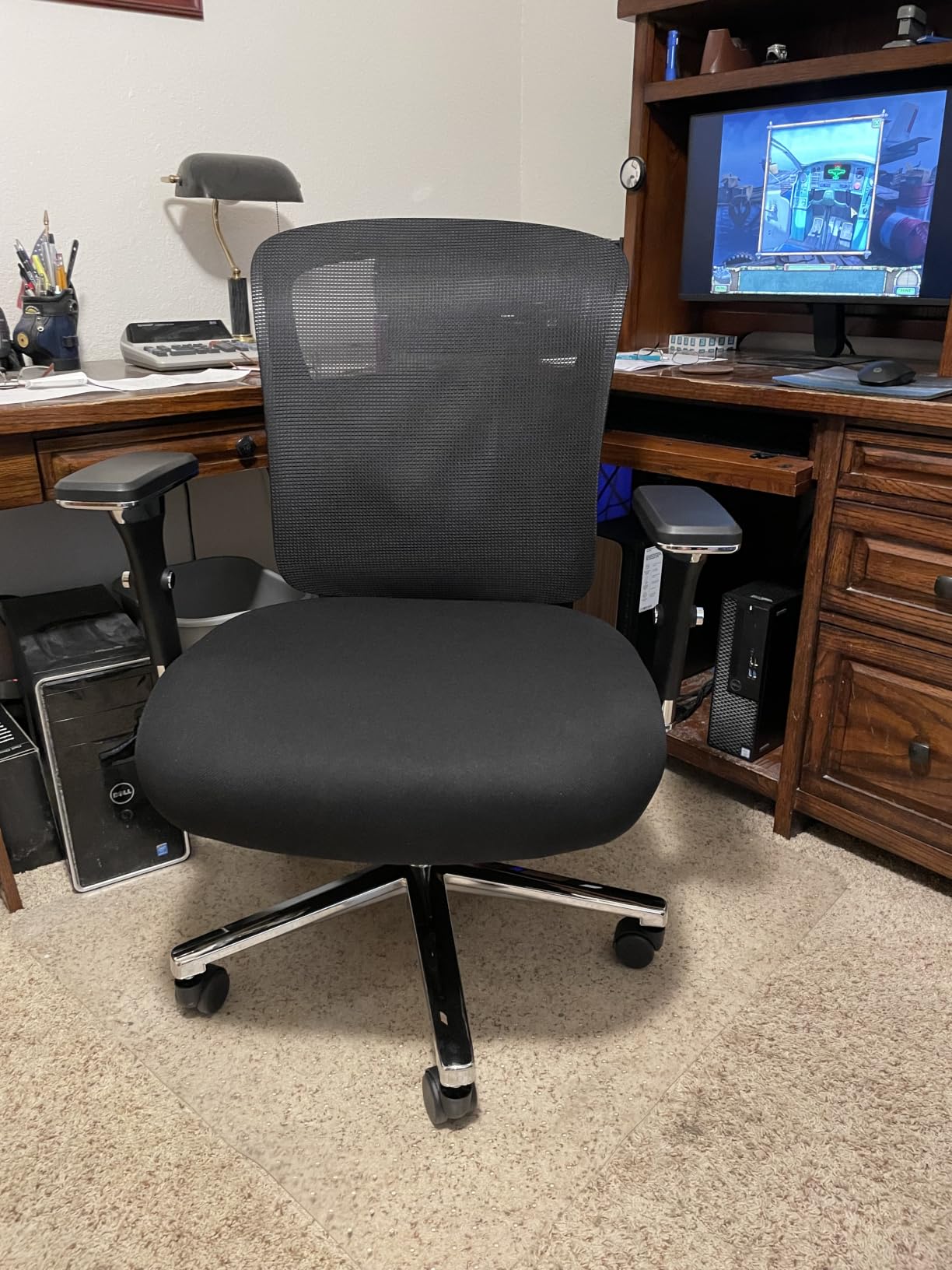 DUMOS Big and Tall Office Desk Chair with Lumbar Support, 500lbs Heavy Duty Mesh Ergonomic Computer Chair with 4D Armrest and Wide Comfy Seat, Swivel Wheels for Adult, Black customer photo 2