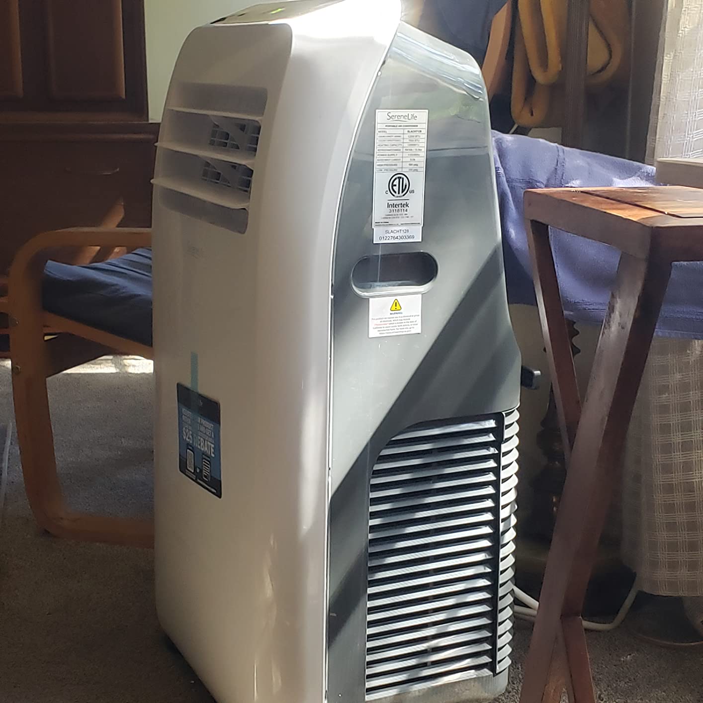 SereneLife Portable Air Conditioner 8000 BTU With WIFI | 3-in-1 Cooling, Fan and Dehumidifier | 24-H Timer up to 350 sq ft Coverage | AC Unit for Bedroom, Home & Office | Window Kit & Remote customer photo 1