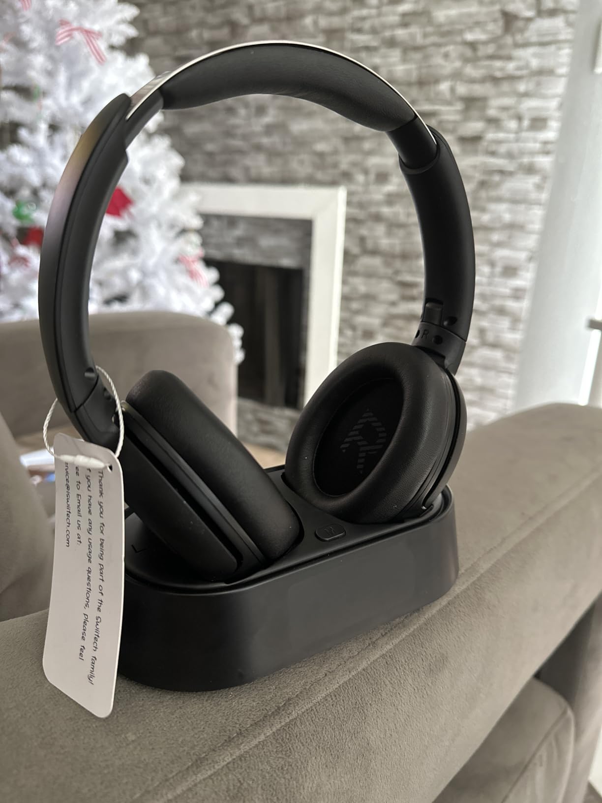 Swiitech Wireless TV Headphones with Charging Dock, 45H Playtime, Black | Bluetooth 5.3, 100ft Long Range, Clear Voice, No Audio Delay, Plug & Play Over-Ear Headset for Seniors customer photo 1