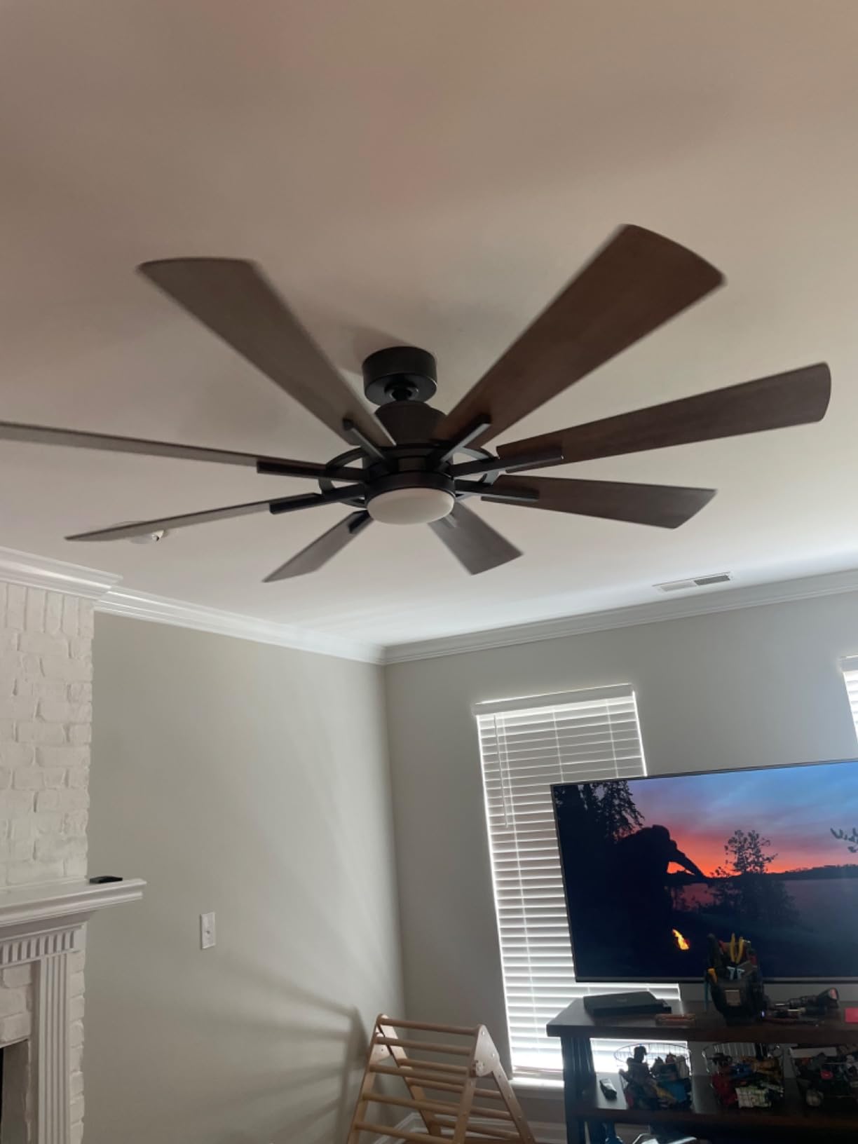 96 Inch Industrial Ceiling Fans without Lights, Large Outdoor Ceiling Fans | Big High CFM Commercial Fans for Shop Garage Barn Patio Gazebo, Remote Control, 6-Speed Reversible Quiet DC Motor, Timer, ETL customer photo 1