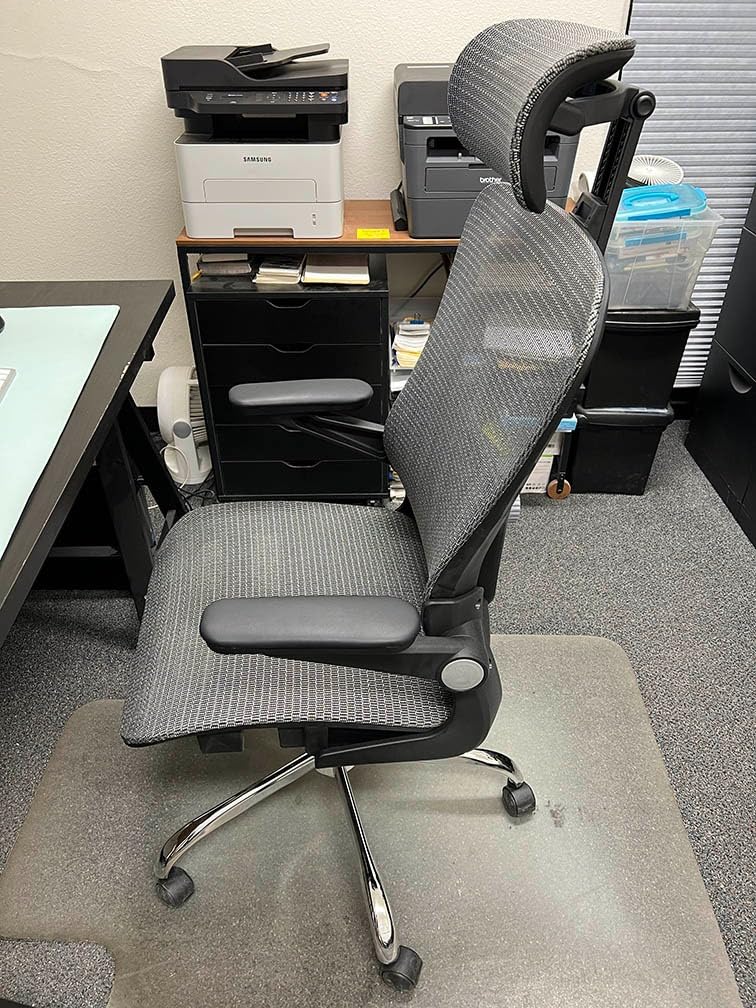 marrap Ergonomic Office Chair, Adjustable Lumbar Support | Mesh Desk Chair with 3D Armrests and Headrest, 90-120 Rocking Function, Black customer photo 1
