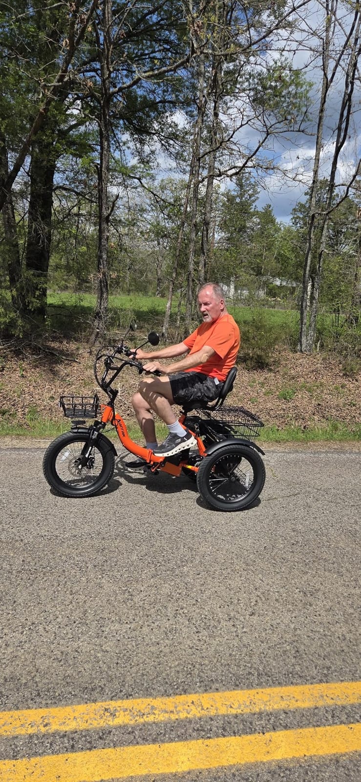 Electric Tricycle for Adults,Fat Tire Folding Electric Trike,3 Wheels Electric Bicycle Bikes, Peak 1100W Step-Thru Etrike with Removable Battery and Large Basket customer photo 2