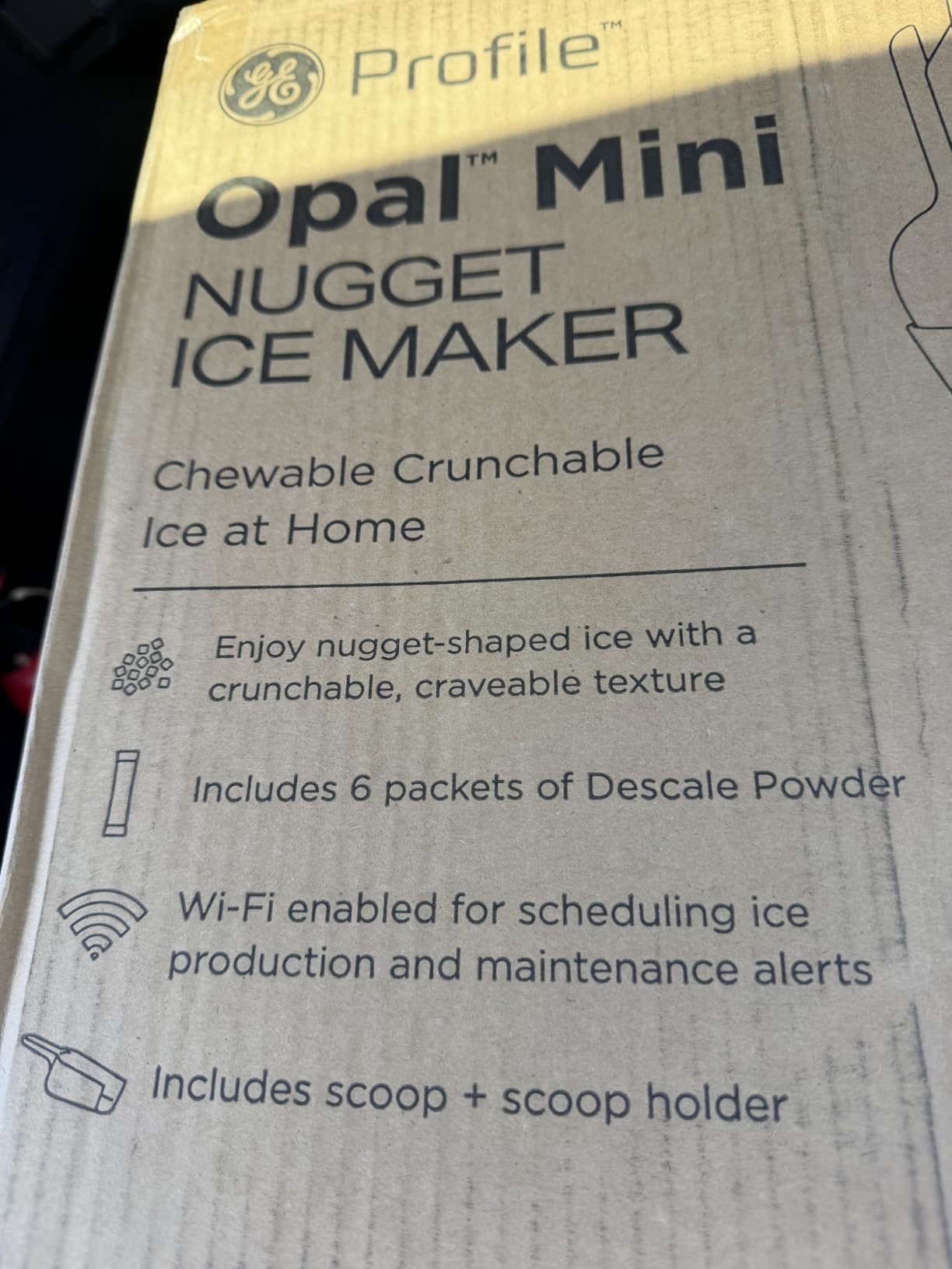 GE Profile Opal Mini Nugget Ice Maker, Portable Countertop Pellet Ice Machine, Soft Chewable Ice, 36 lbs Per Day, Top Fill Water Reservoir, 2 lb Bin, 6 Pack Descaler & Scoop Included, Stone Grey customer photo 2