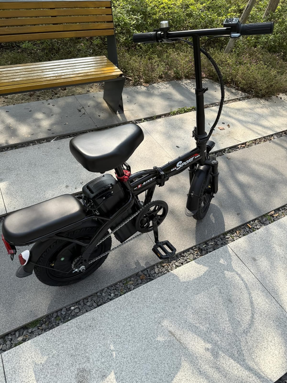 AZHAR Foldable Electric Bike 1200W Peak Motor, Up to 25 MPH, 45 Miles PAS Range, Dual Suspension, 14
