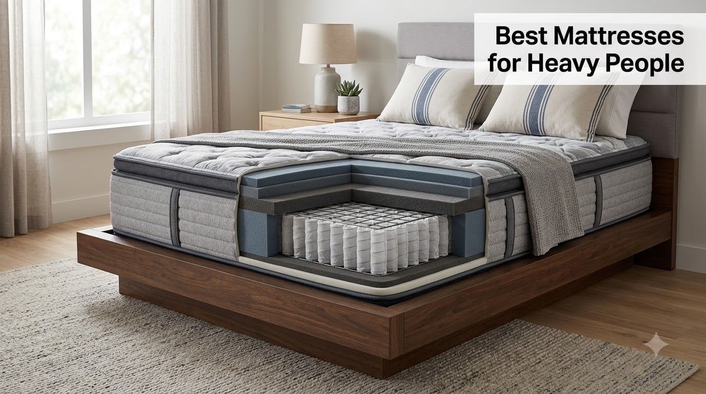 8 Best Mattresses for Heavy People (August 2026) Tested for Durability