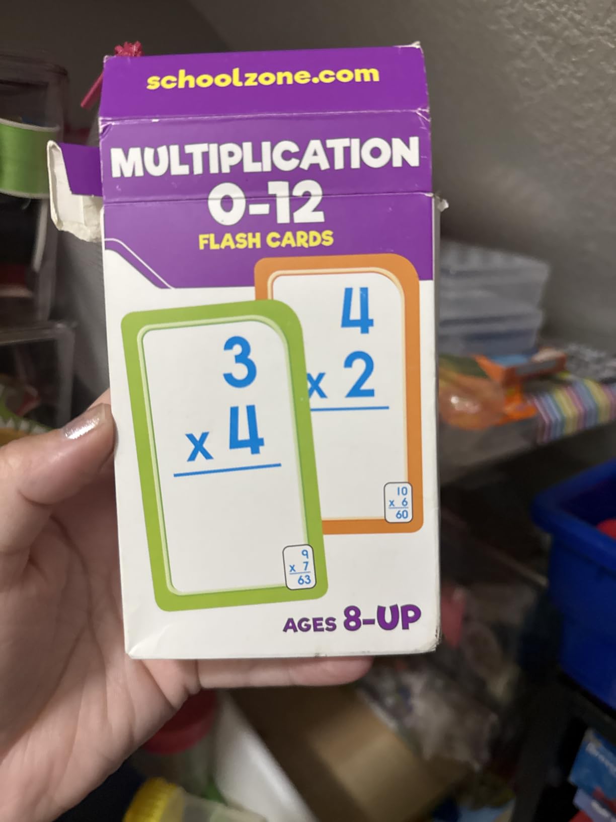 School Zone Multiplication 0-12 Flash Cards: 56 Math Cards, 3rd Grade, 4th Grade, Elementary Math, Multiplication Facts, Common Core, Ages 8+ customer photo 2