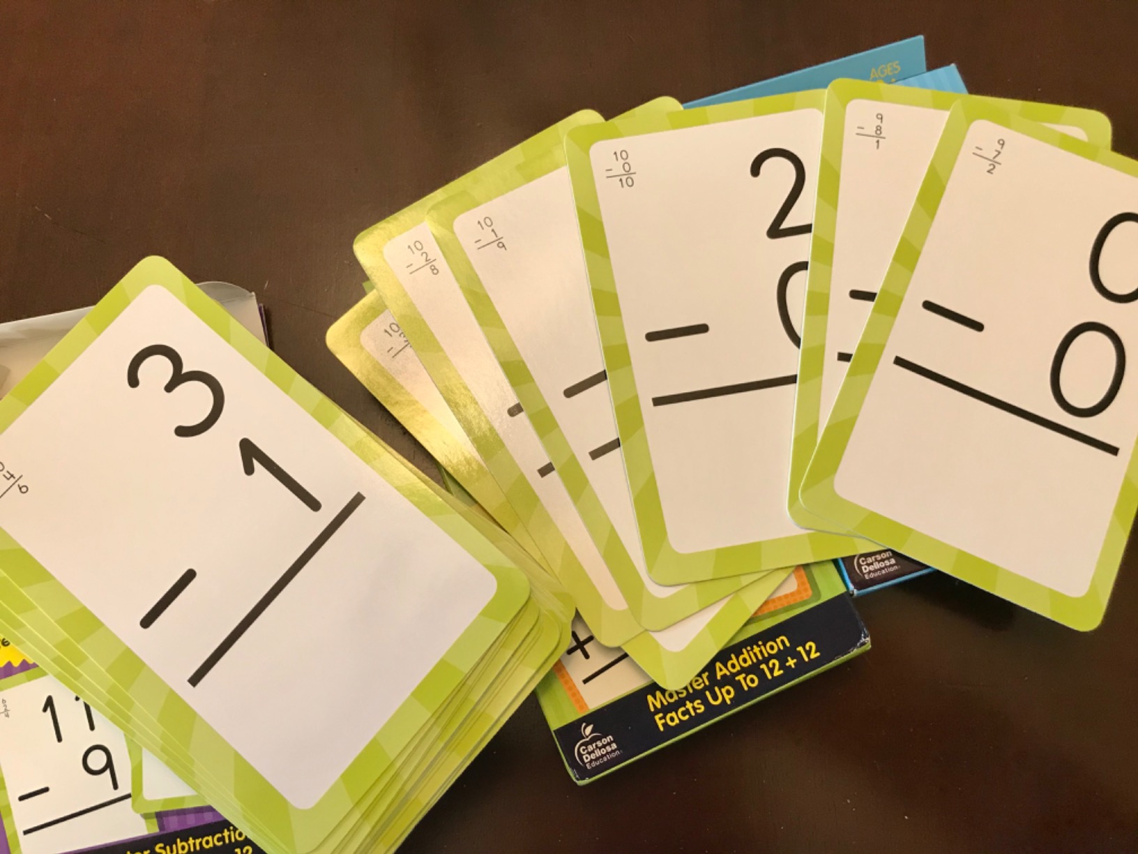 Carson Dellosa Addition, Subtraction, Division, and Multiplication Flash Cards, 4 Sets of Flashcards, Math Games for Kids 8-12, 3rd Grade Mathematics and Up customer photo 1