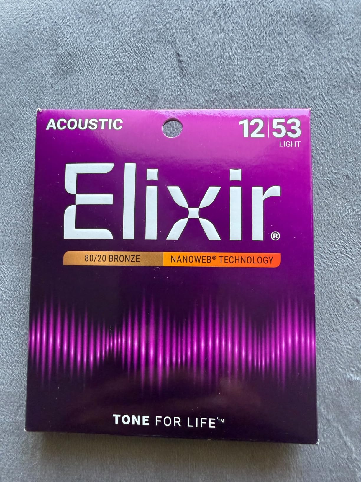 Elixir, Acoustic Guitar Strings, 80/20 Bronze, NANOWEB, 6-String, 12-53 customer photo 1