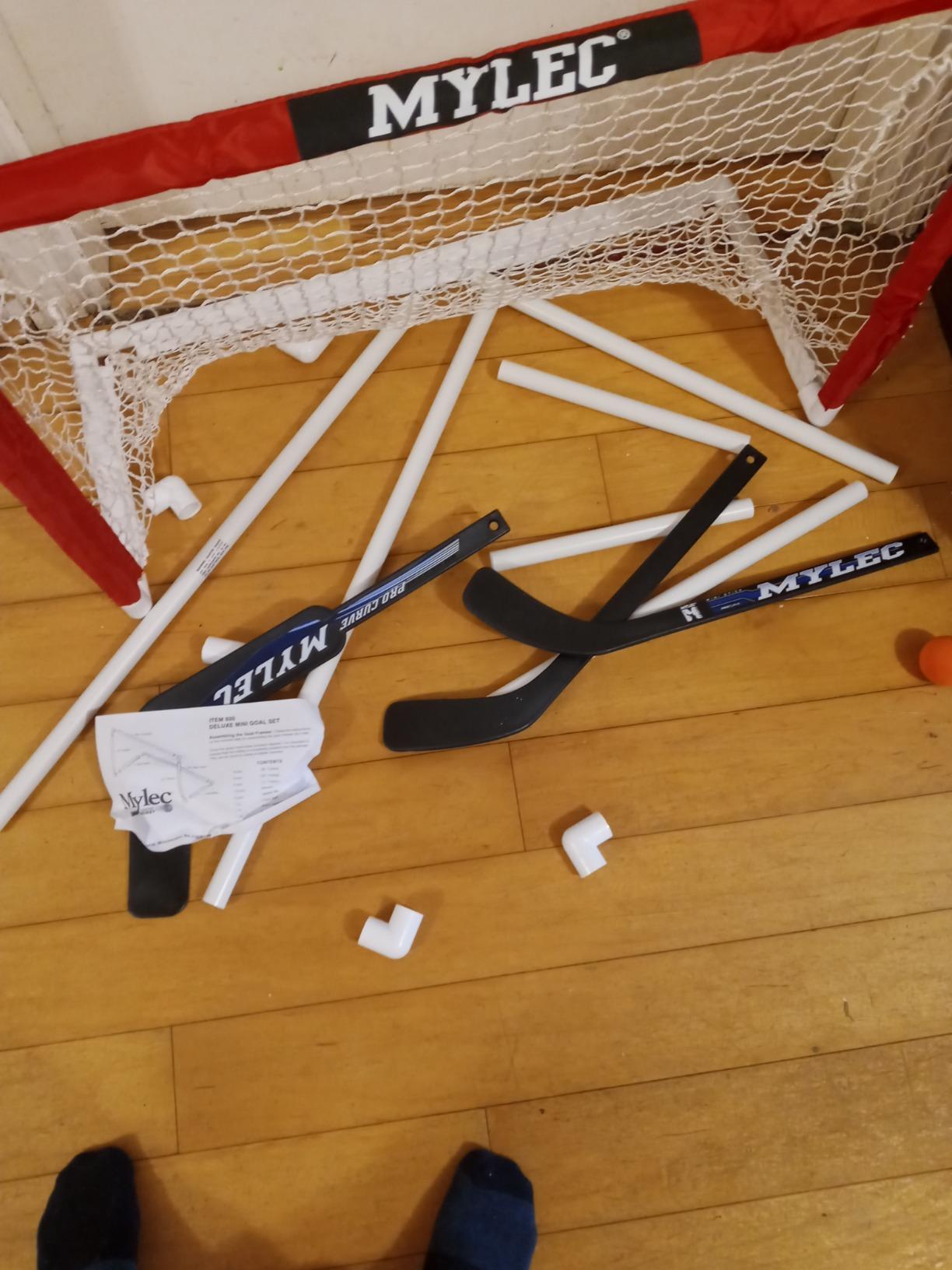 Mylec MINI Hockey Set, 2 x MINI PVC Hockey Goals (30.5