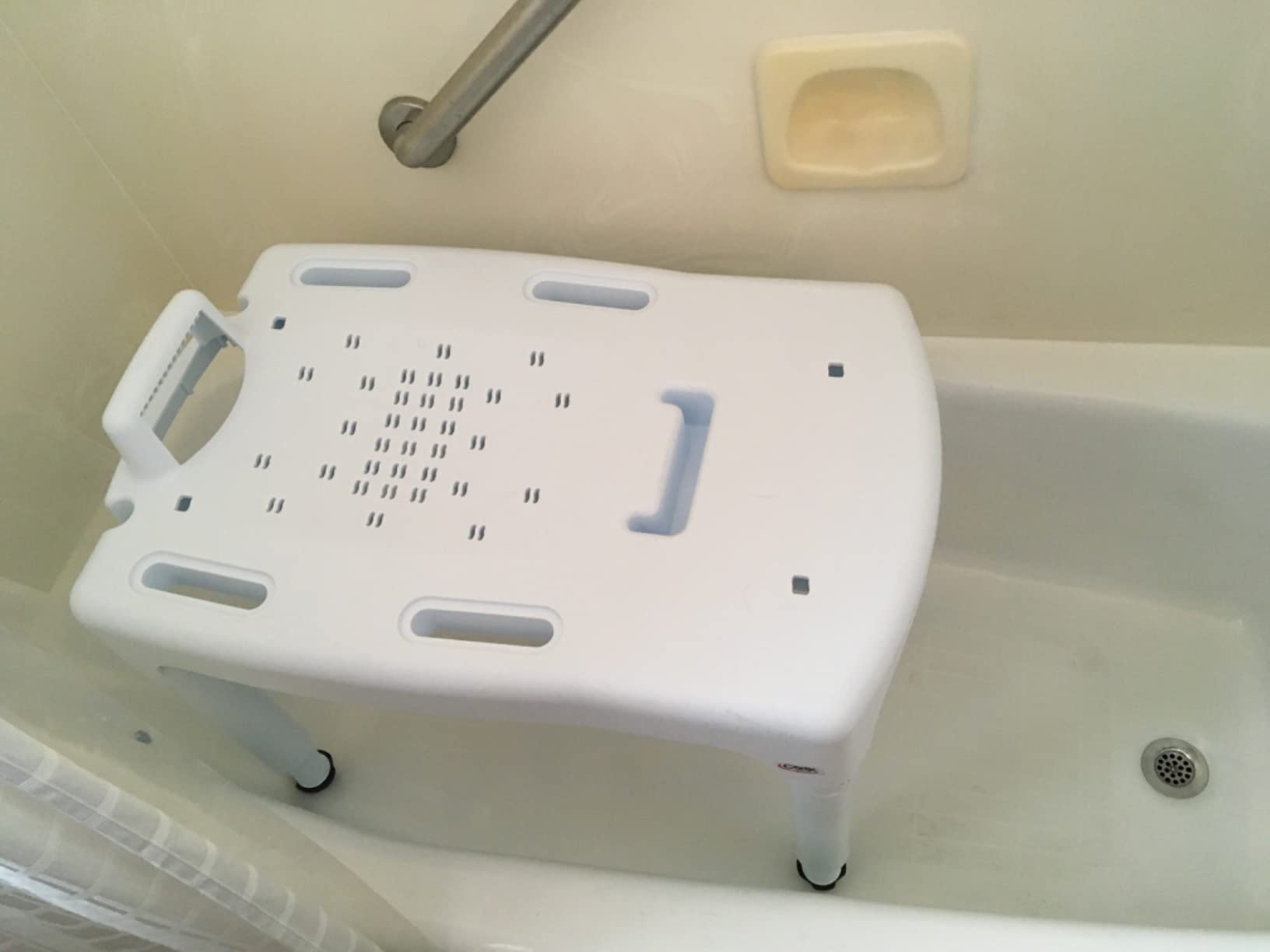 Carex Universal Tub Transfer Bench, Bath Seat with Backrest, Shower Chair for Elderly and Disabled, Transfer Bench & Shower Seat for Bathtub with Adjustable Legs, Converts to Right or Left Hand Entry customer photo 2