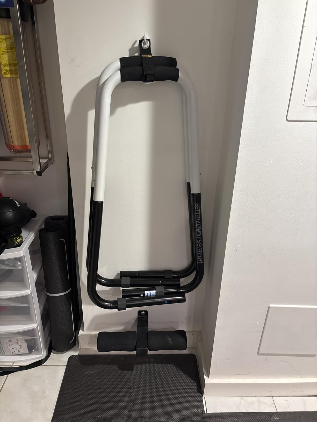 Ultimate Body Press Dip Bar Fitness Station - Adjustable Width Folding Dip Stand with Angled Grips, Stable Leveling and Easy Storage customer photo 2