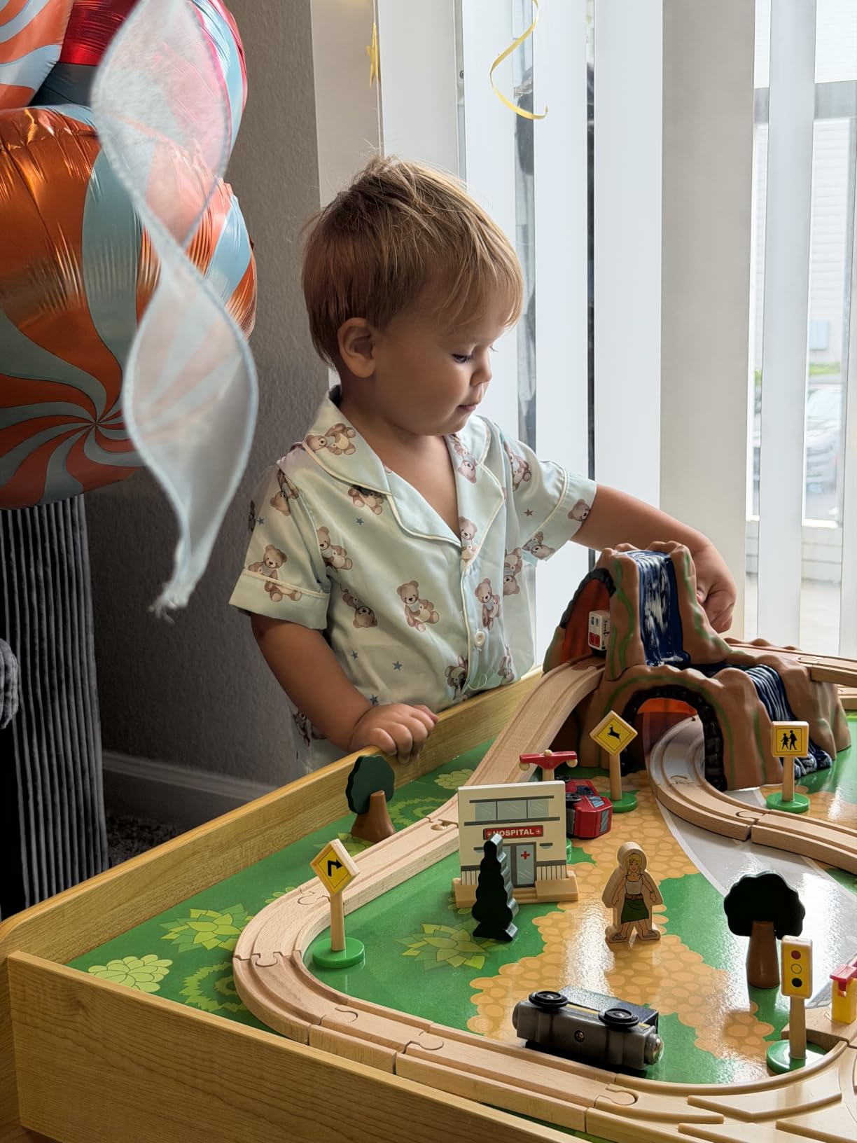 KidKraft Waterfall Mountain Wooden Train Set & Table; 120 Pieces, 3 Bins customer photo 2